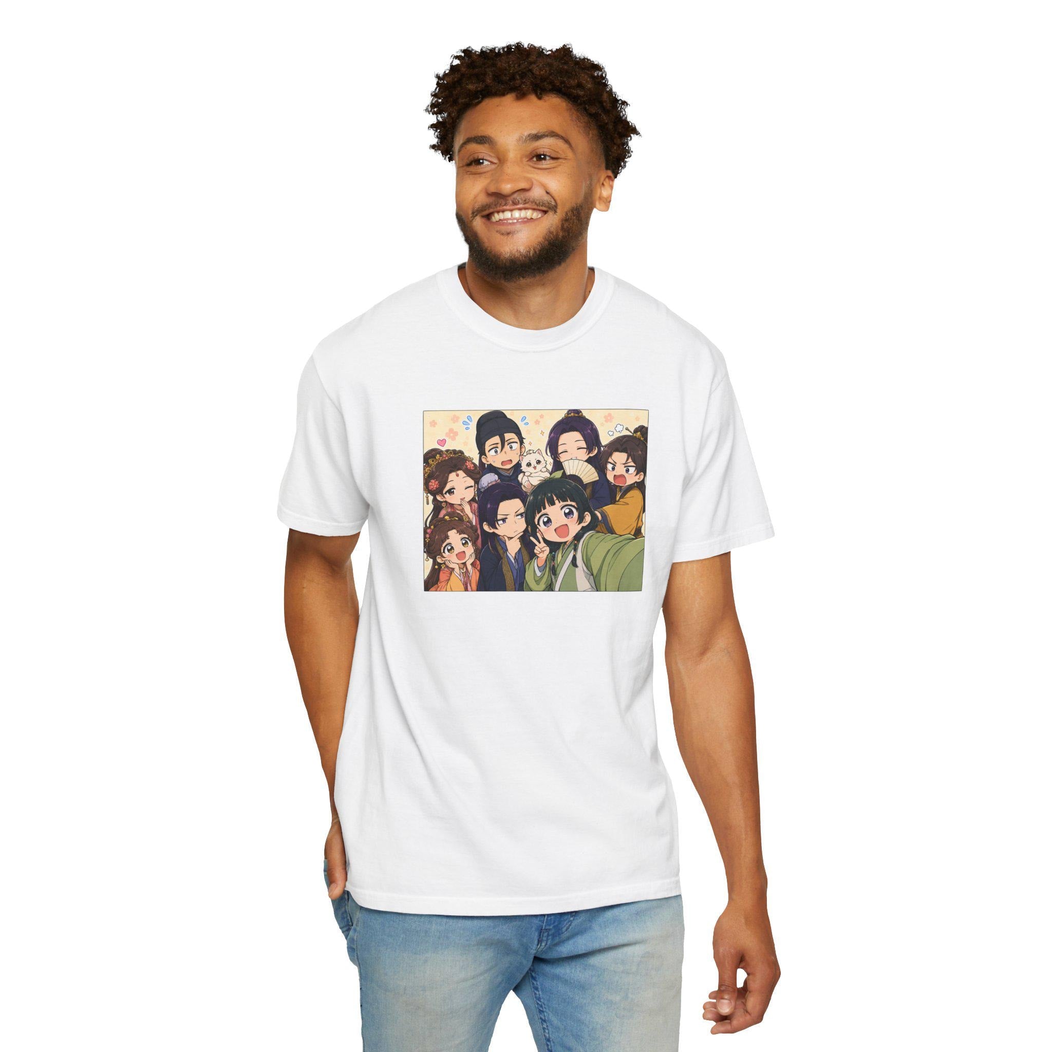 Anime Friends Group Illustration T-Shirt | Garment-Dyed Comfort Colors Tee