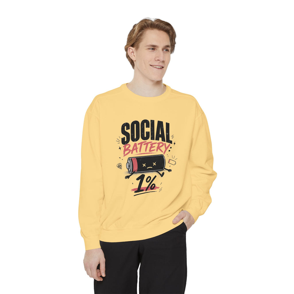 Social Battery 1% Sweatshirt | Low Energy Graphic Crewneck
