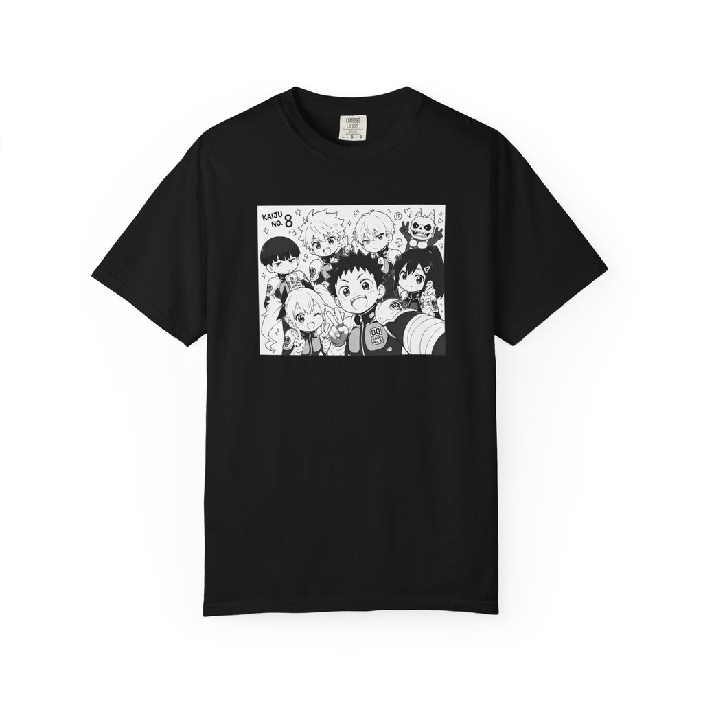 Anime Chibi Characters T-shirt | Black White Manga Panel Tee