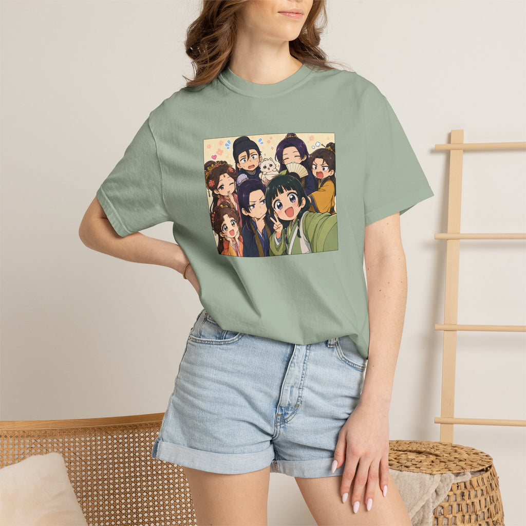 Anime Friends Group Illustration T-shirt | Cute Chibi Characters