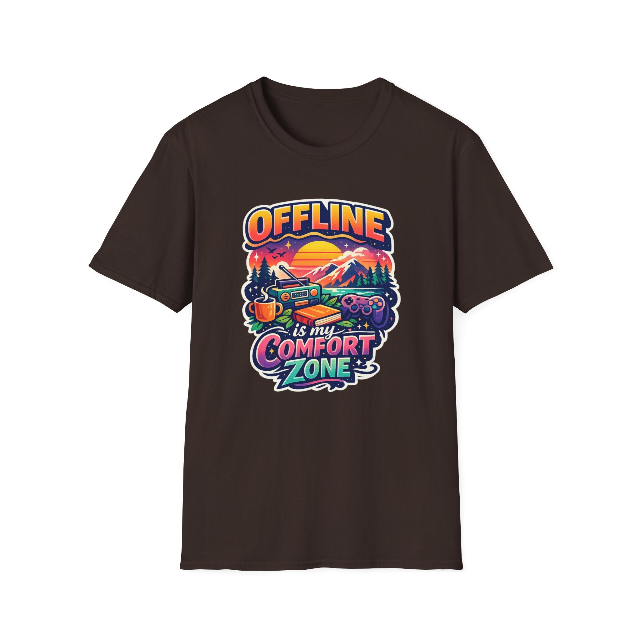 Offline Is My Comfort Zone T-Shirt | Retro Mountain Adventure