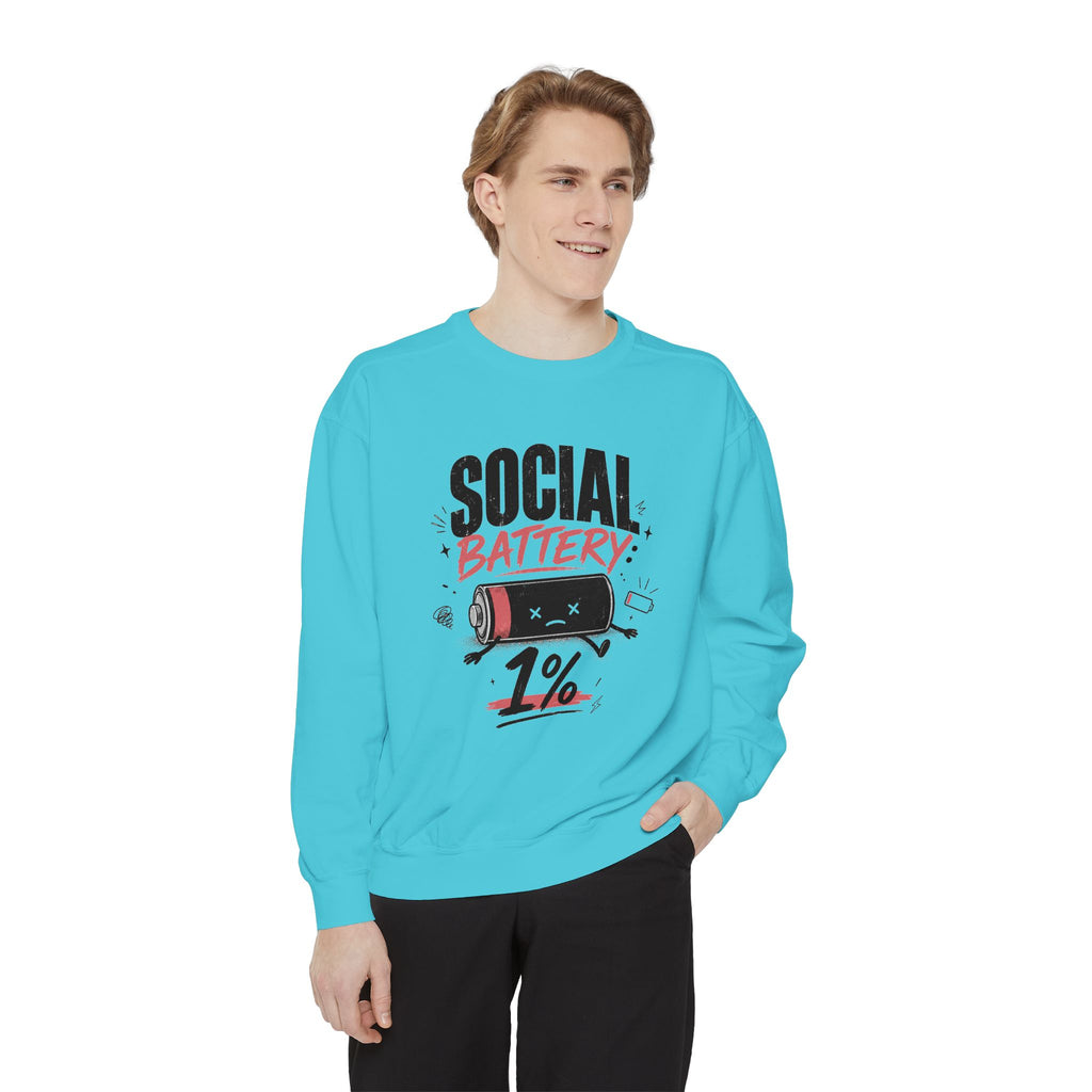 Social Battery 1% Sweatshirt | Low Energy Graphic Crewneck