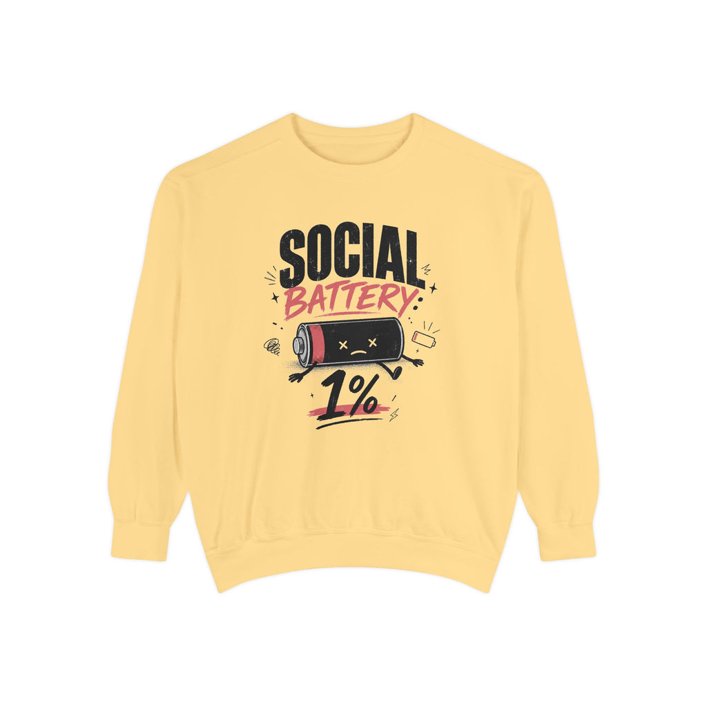 Social Battery 1% Sweatshirt | Low Energy Graphic Crewneck
