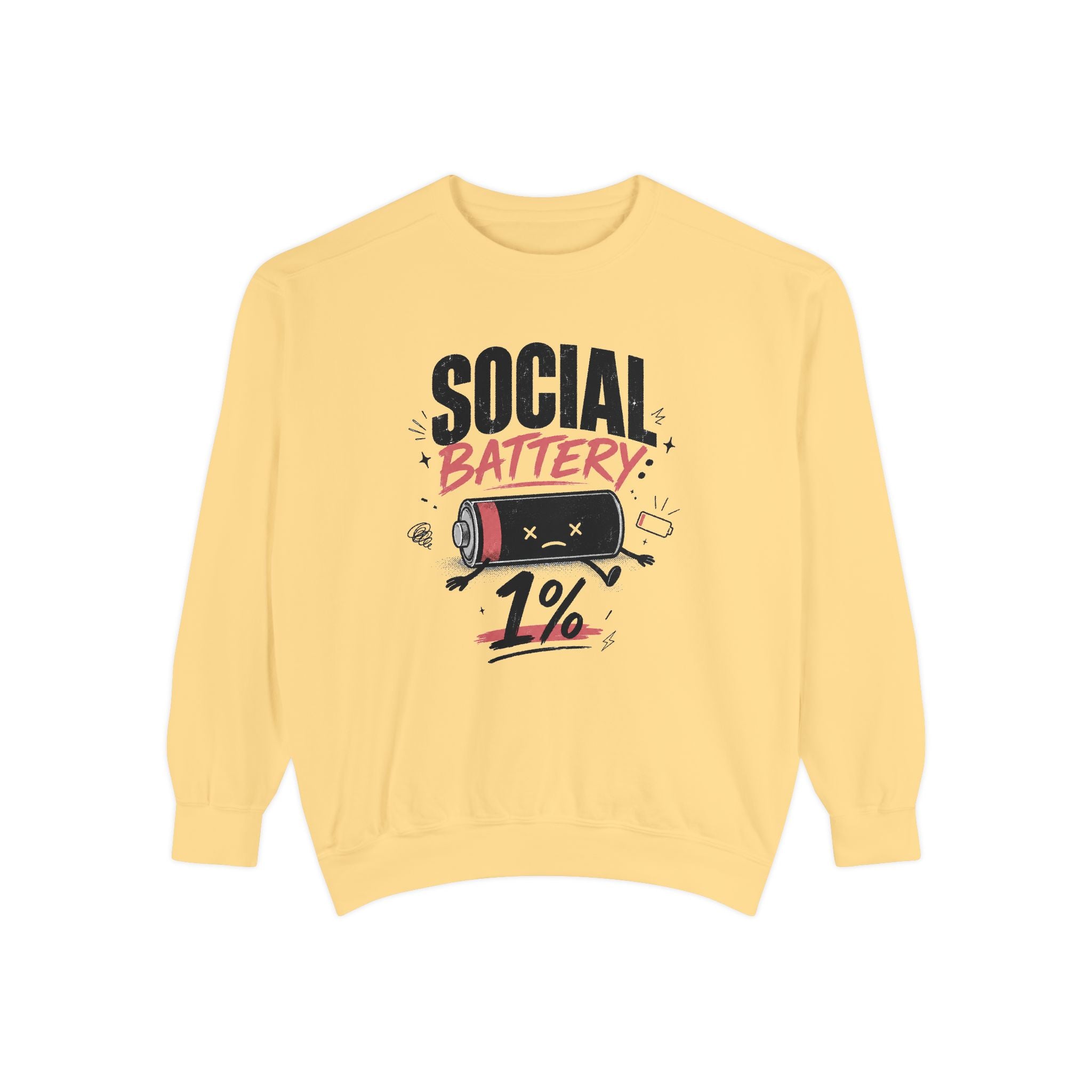 Social Battery 1% Sweatshirt | Low Energy Graphic Crewneck