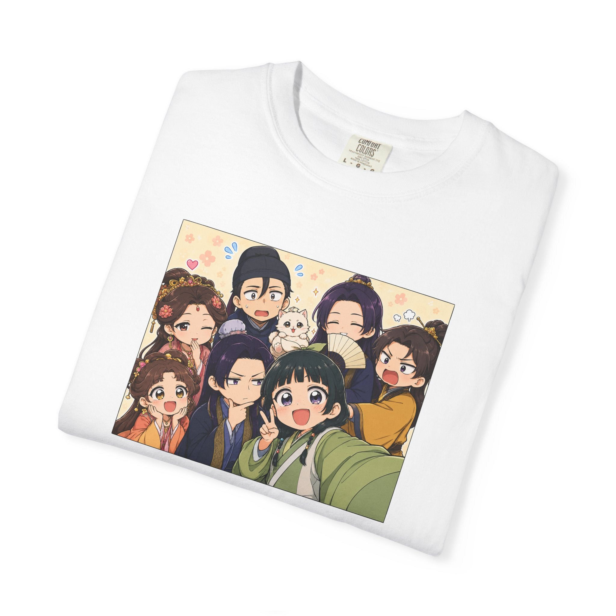 Anime Friends Group Illustration T-shirt | Cute Chibi Characters