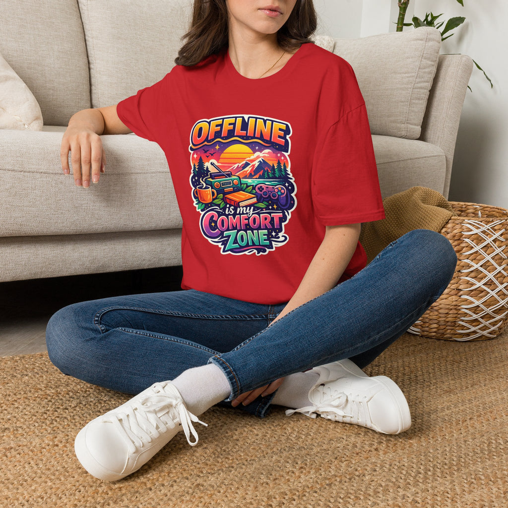 Offline Is My Comfort Zone T-Shirt | Retro Mountain Adventure