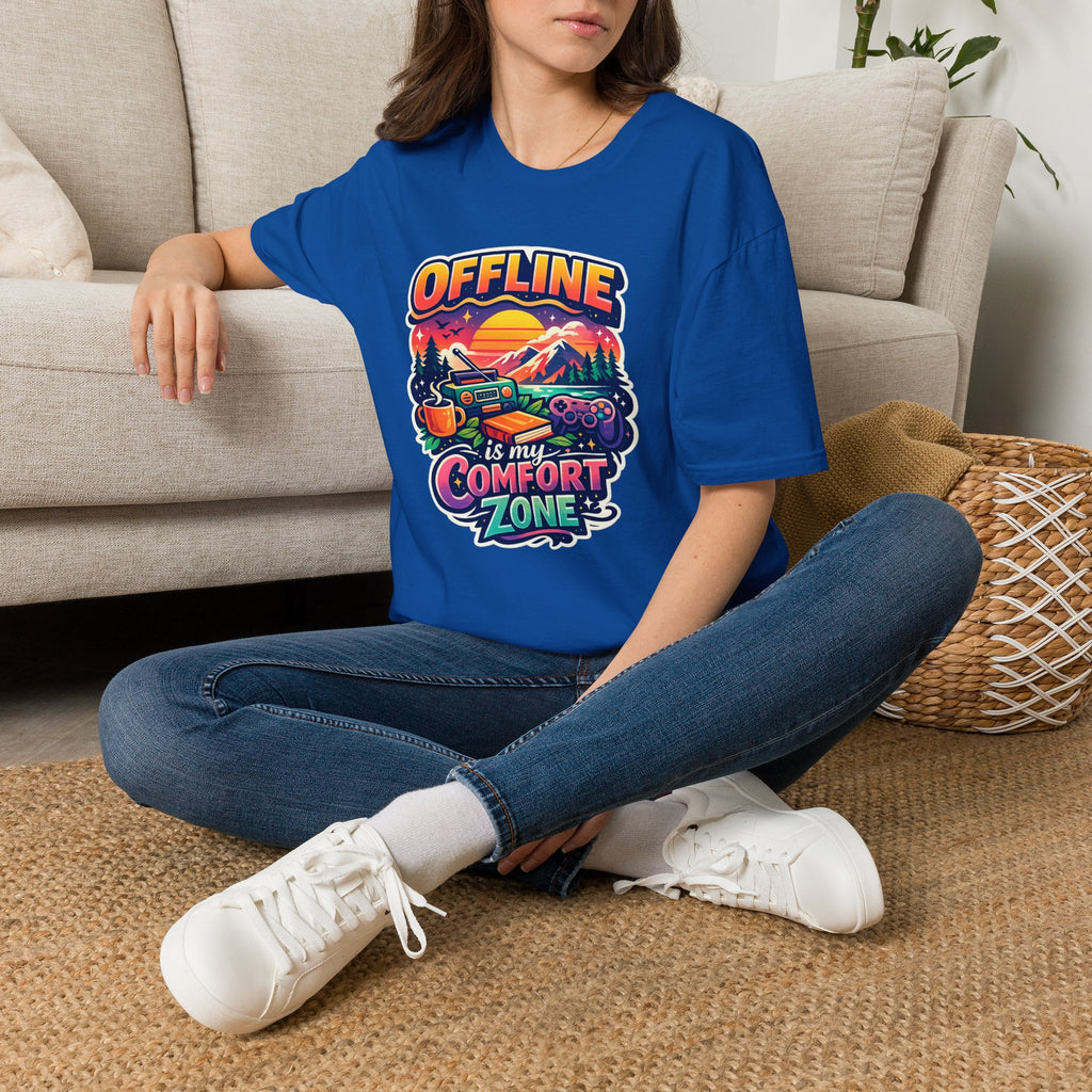 Offline Is My Comfort Zone T-Shirt | Retro Mountain Adventure