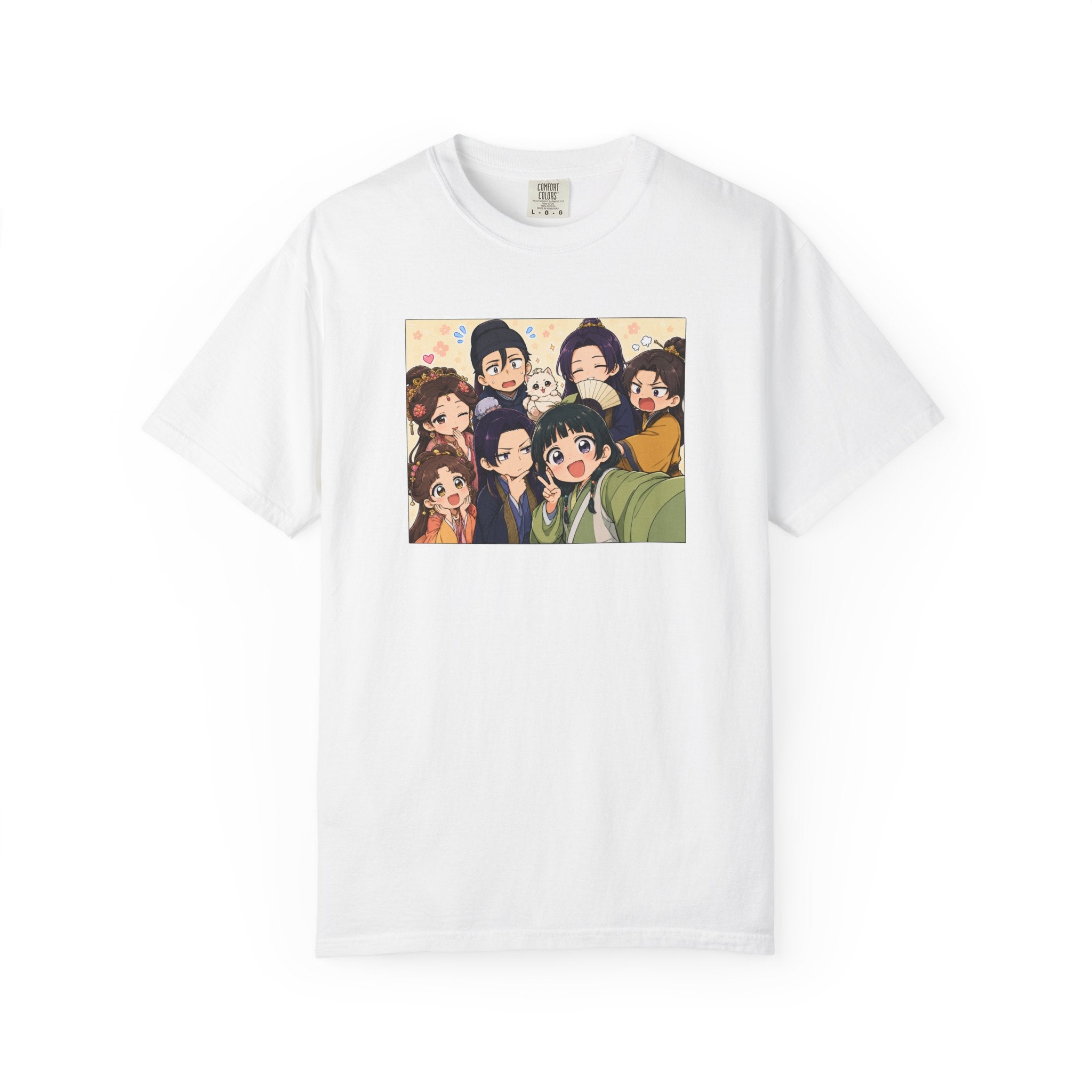 Anime Friends Group Illustration T-shirt | Cute Chibi Characters