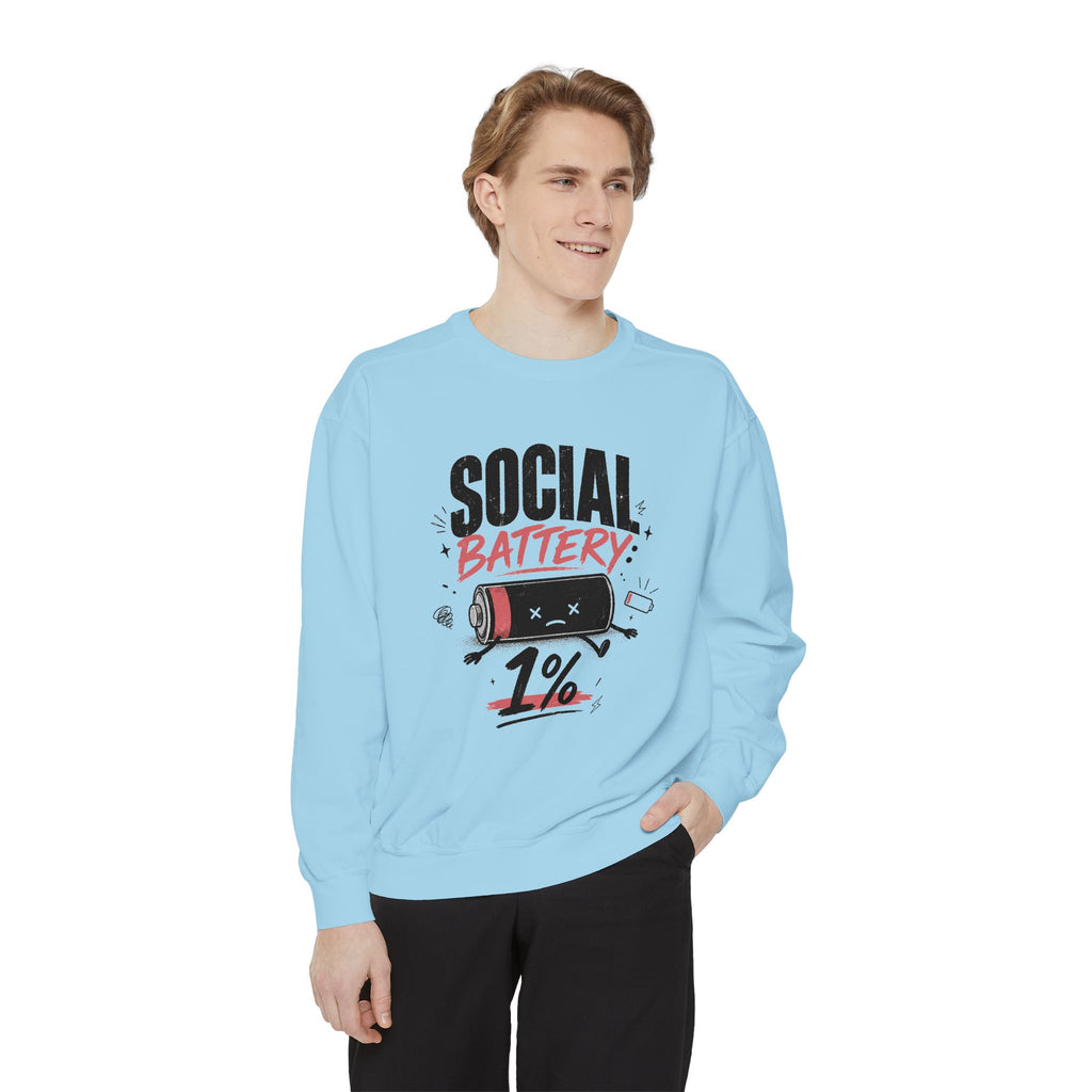 Social Battery 1% Sweatshirt | Low Energy Graphic Crewneck