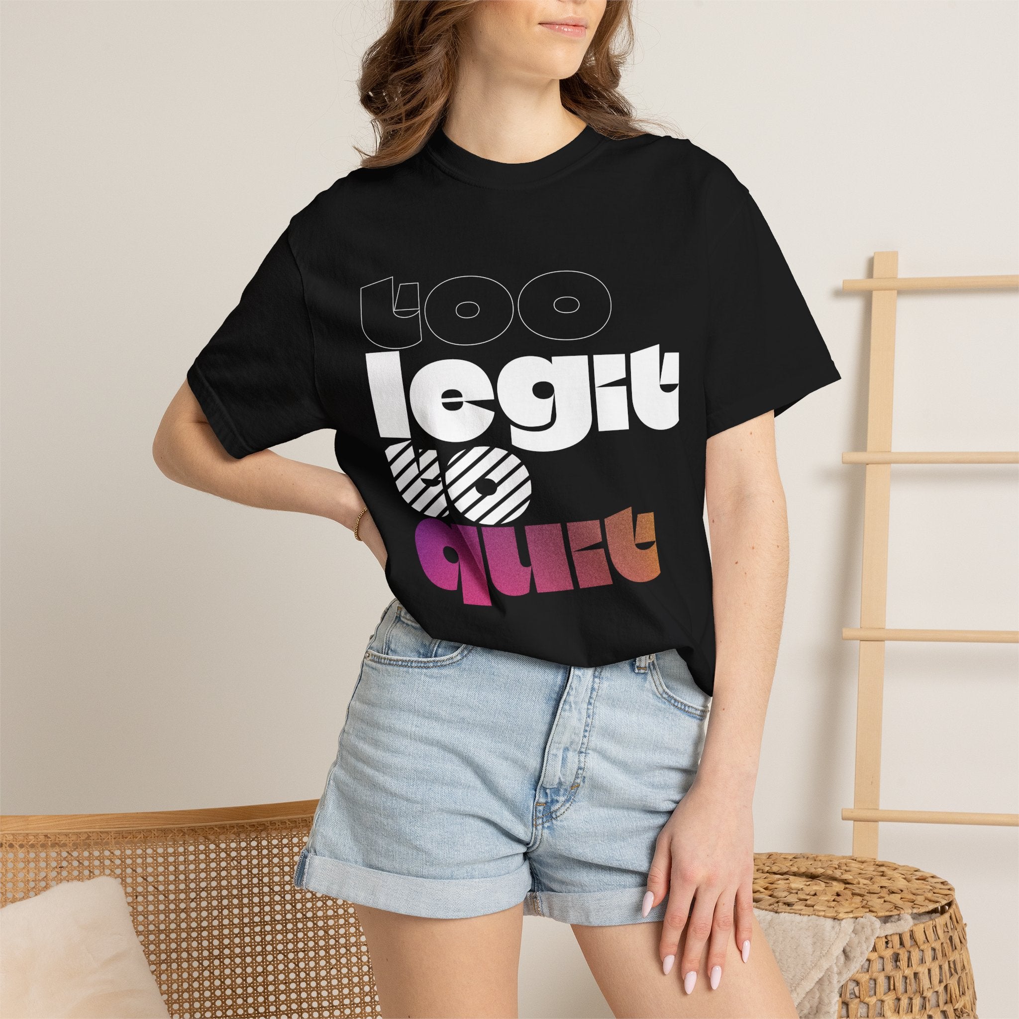 No Quit retro gradient text T-Shirt | Motivational typography tee