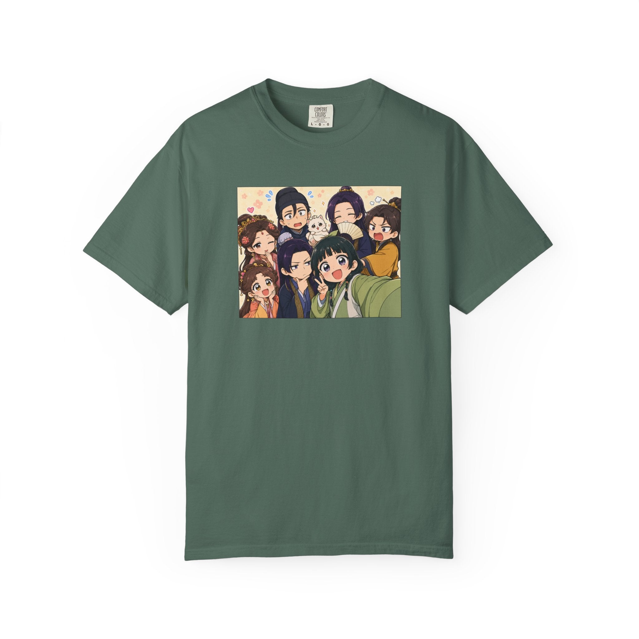 Anime Friends Group Illustration T-shirt | Cute Chibi Characters