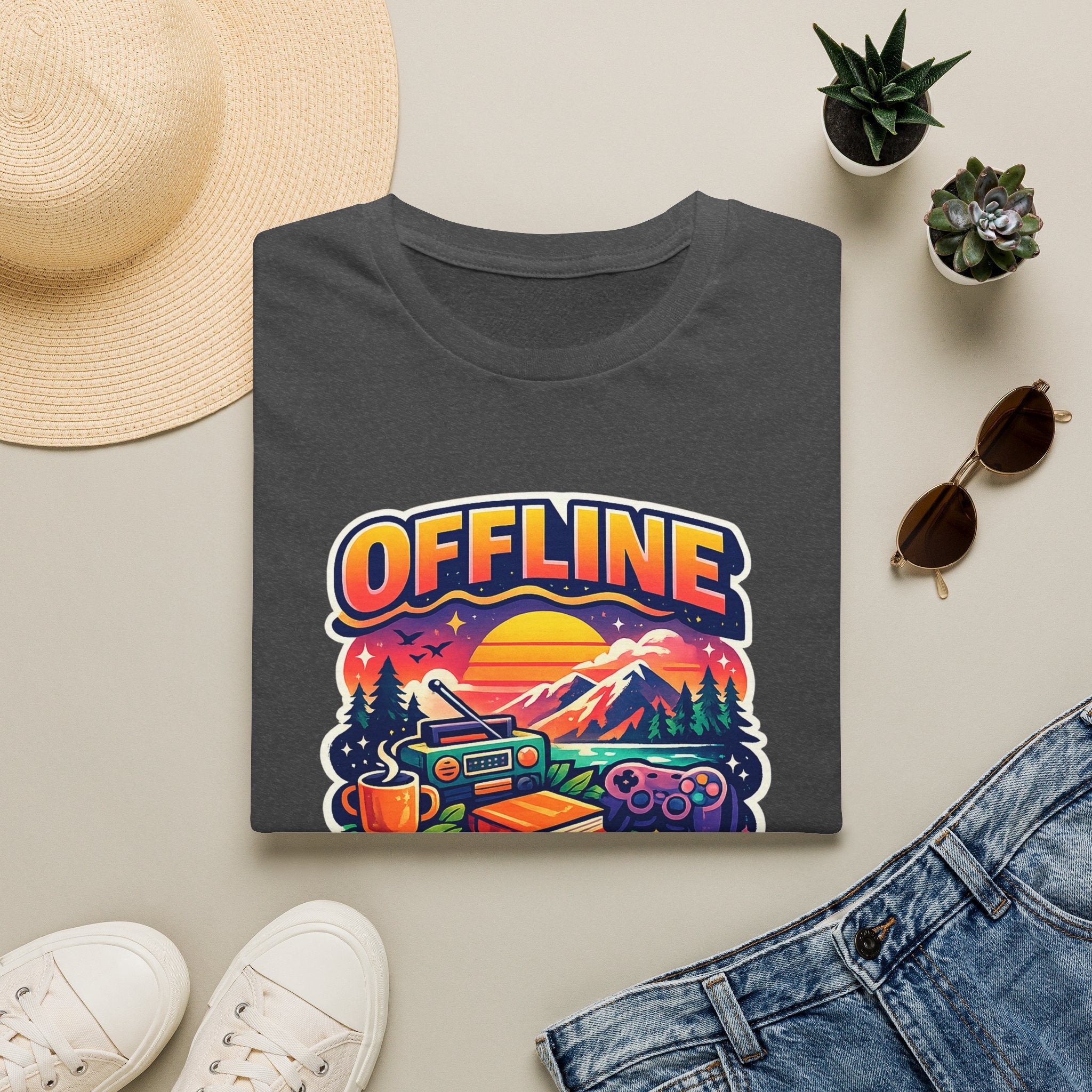 Offline Is My Comfort Zone T-Shirt | Retro Mountain Adventure