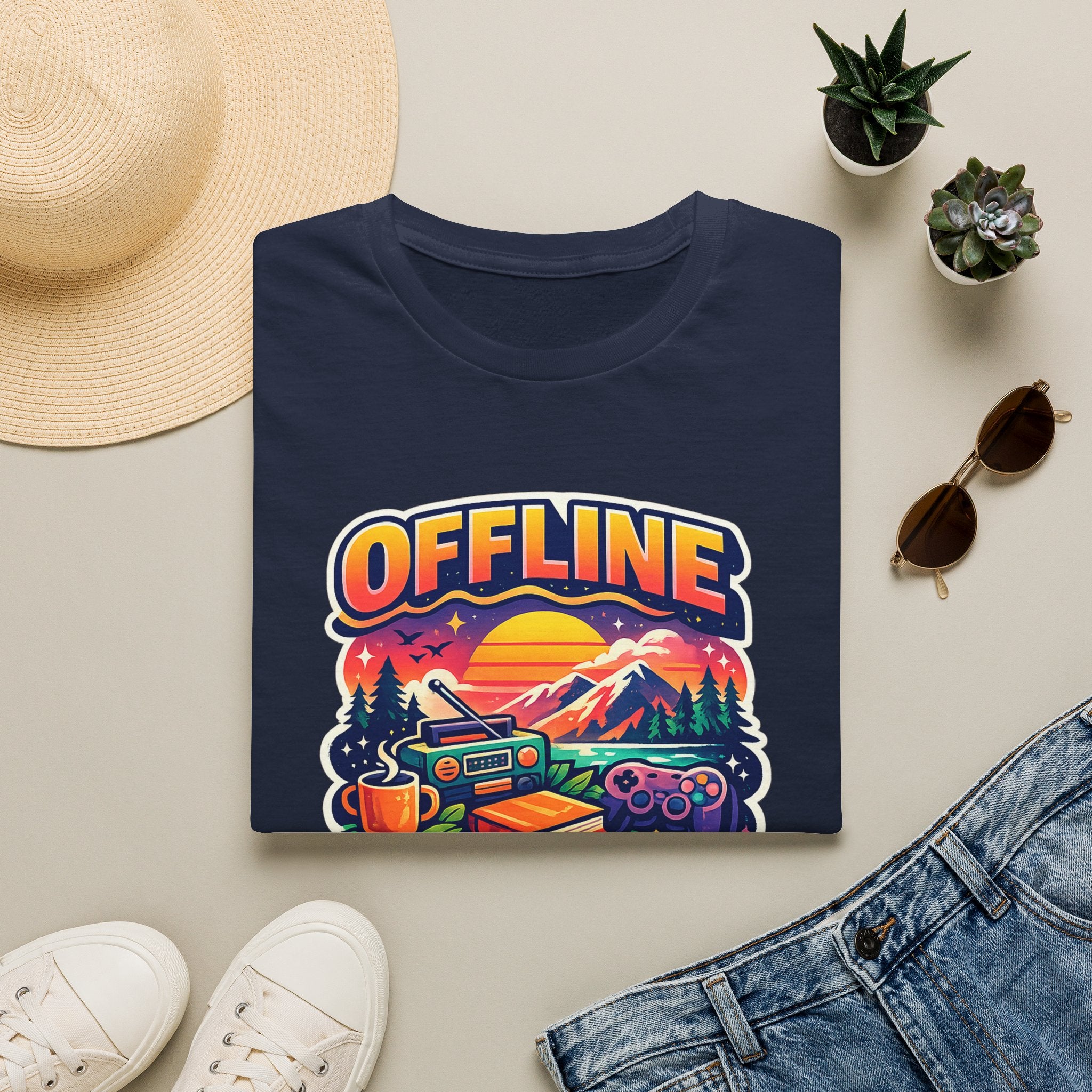 Offline Is My Comfort Zone T-Shirt | Retro Mountain Adventure