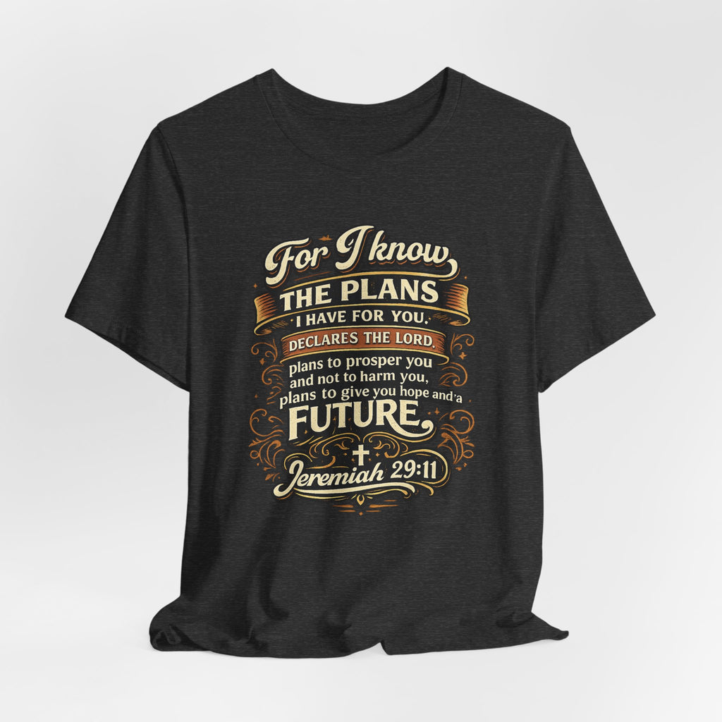 Jeremiah 29:11 Bible Verse T-Shirt | For I Know The Plans Scripture Tee