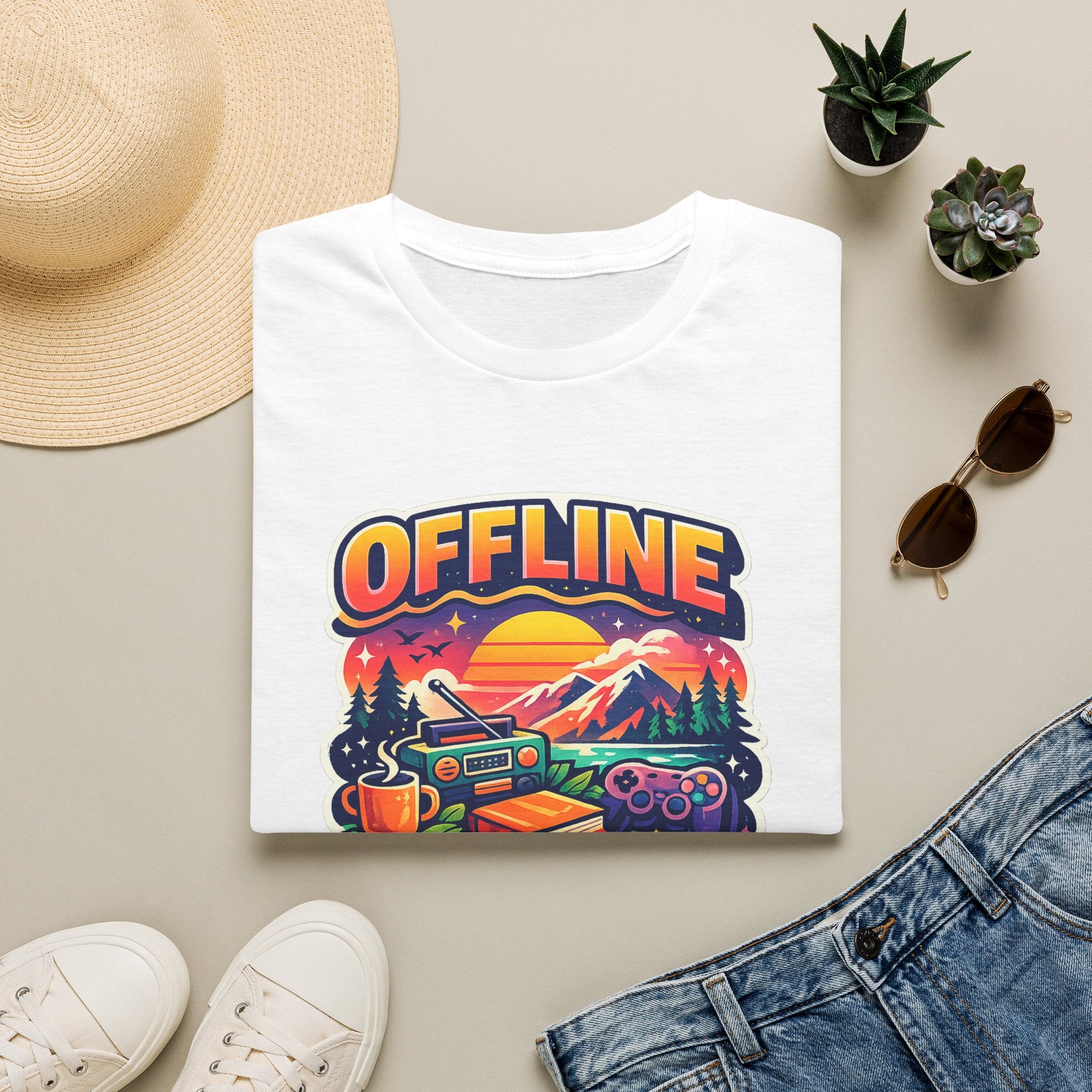 Offline Is My Comfort Zone T-Shirt | Retro Mountain Adventure