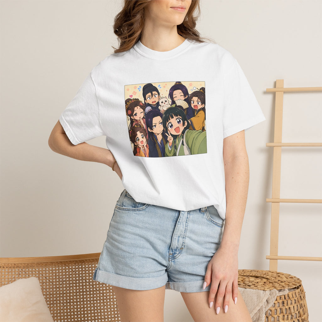 Anime Friends Group Illustration T-shirt | Cute Chibi Characters