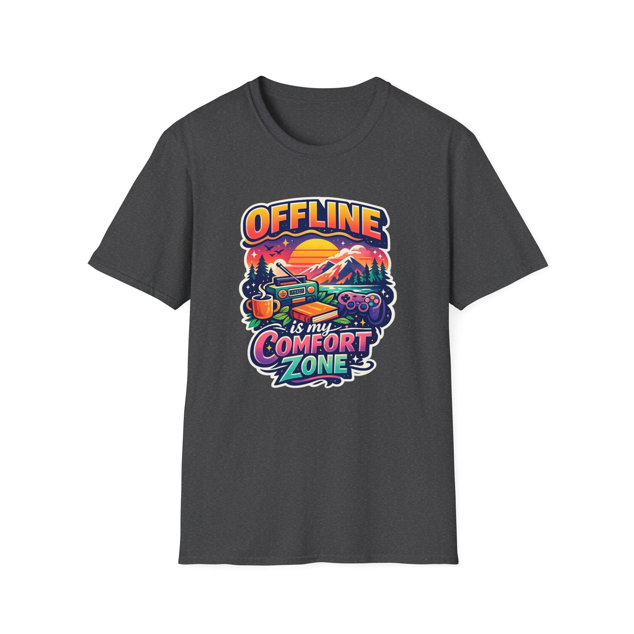 Offline Is My Comfort Zone T-Shirt | Retro Mountain Adventure
