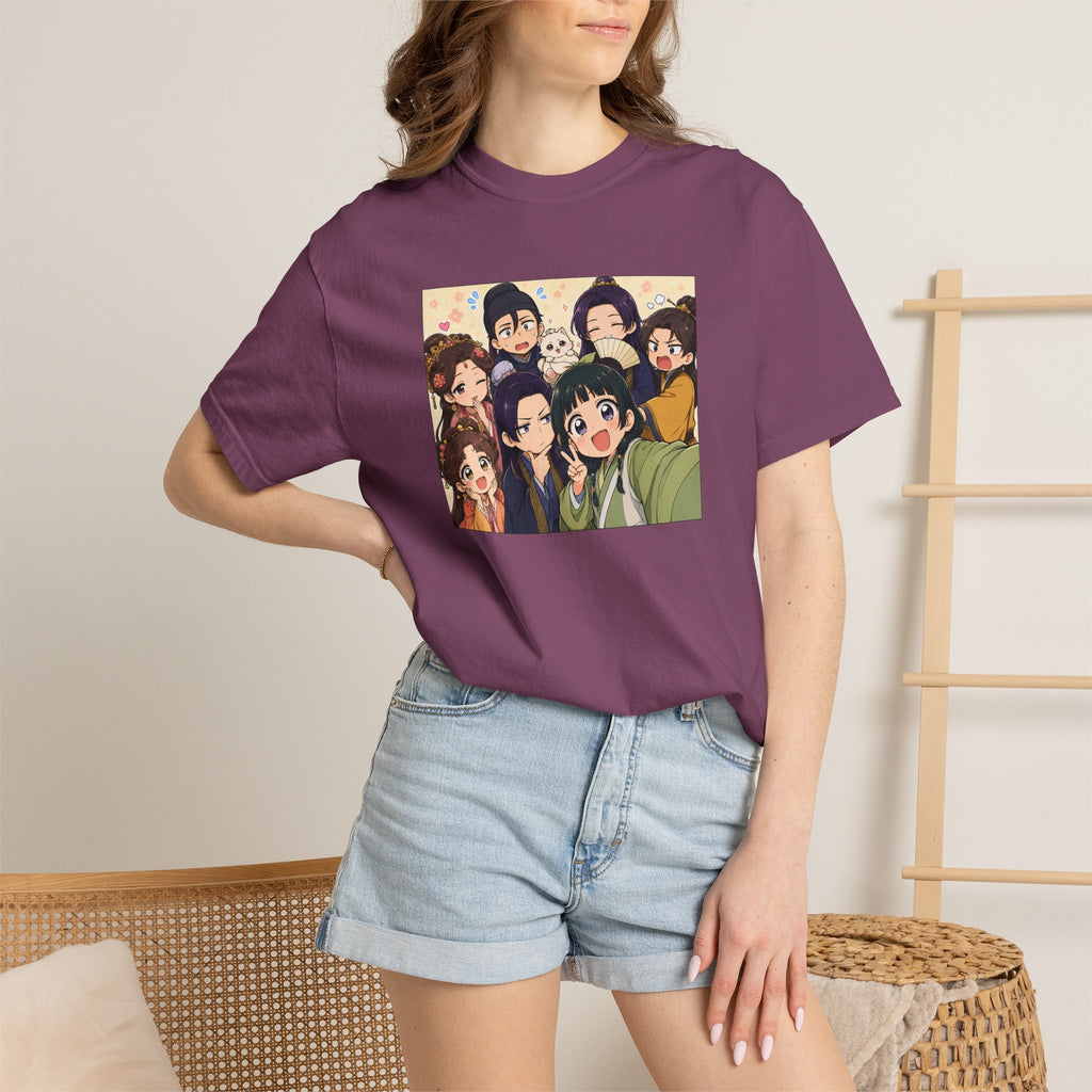 Anime Friends Group Illustration T-shirt | Cute Chibi Characters