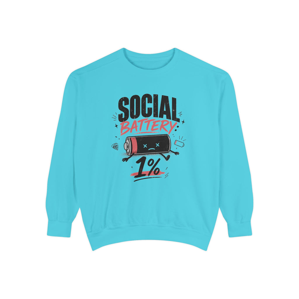 Social Battery 1% Sweatshirt | Low Energy Graphic Crewneck