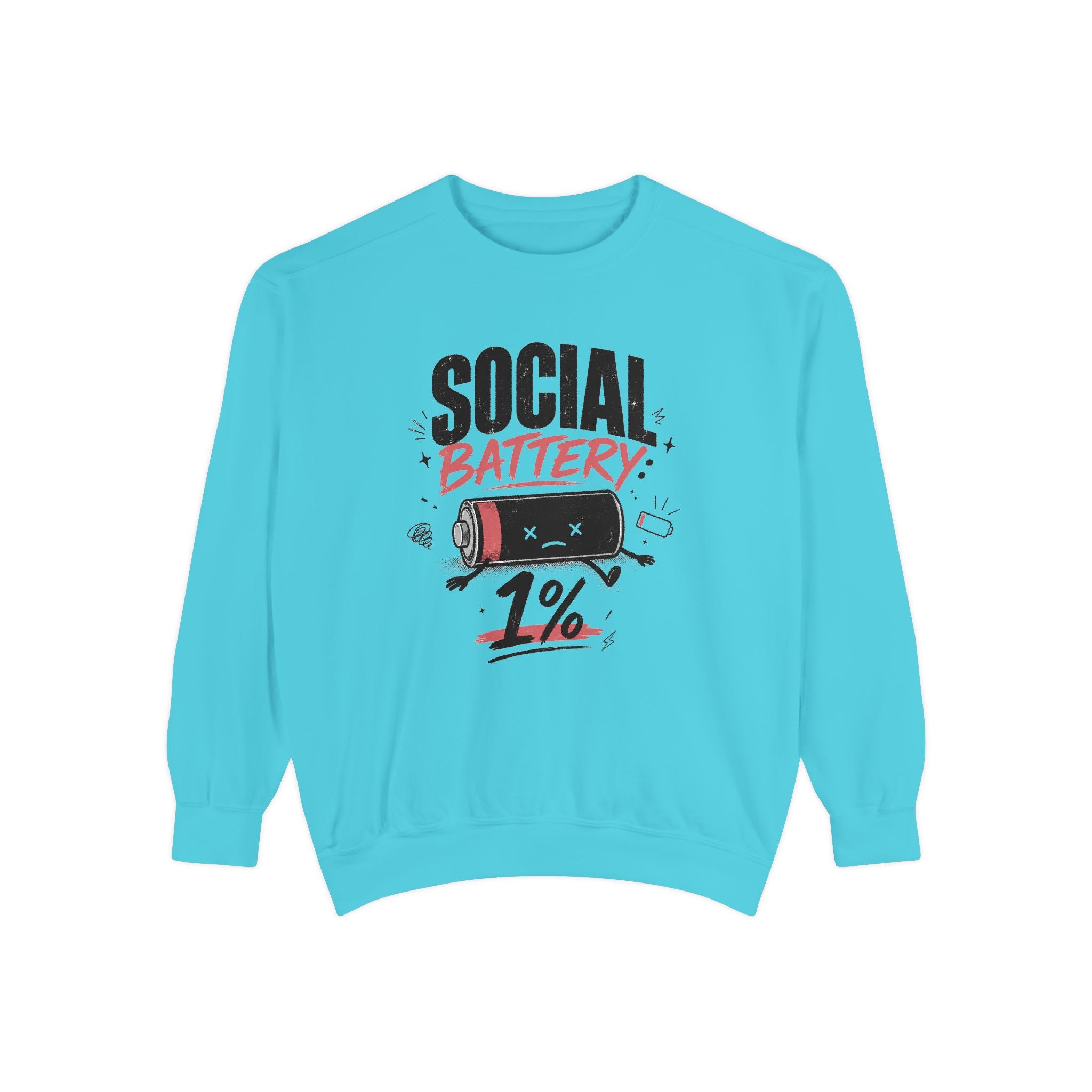 Social Battery 1% Sweatshirt | Low Energy Graphic Crewneck