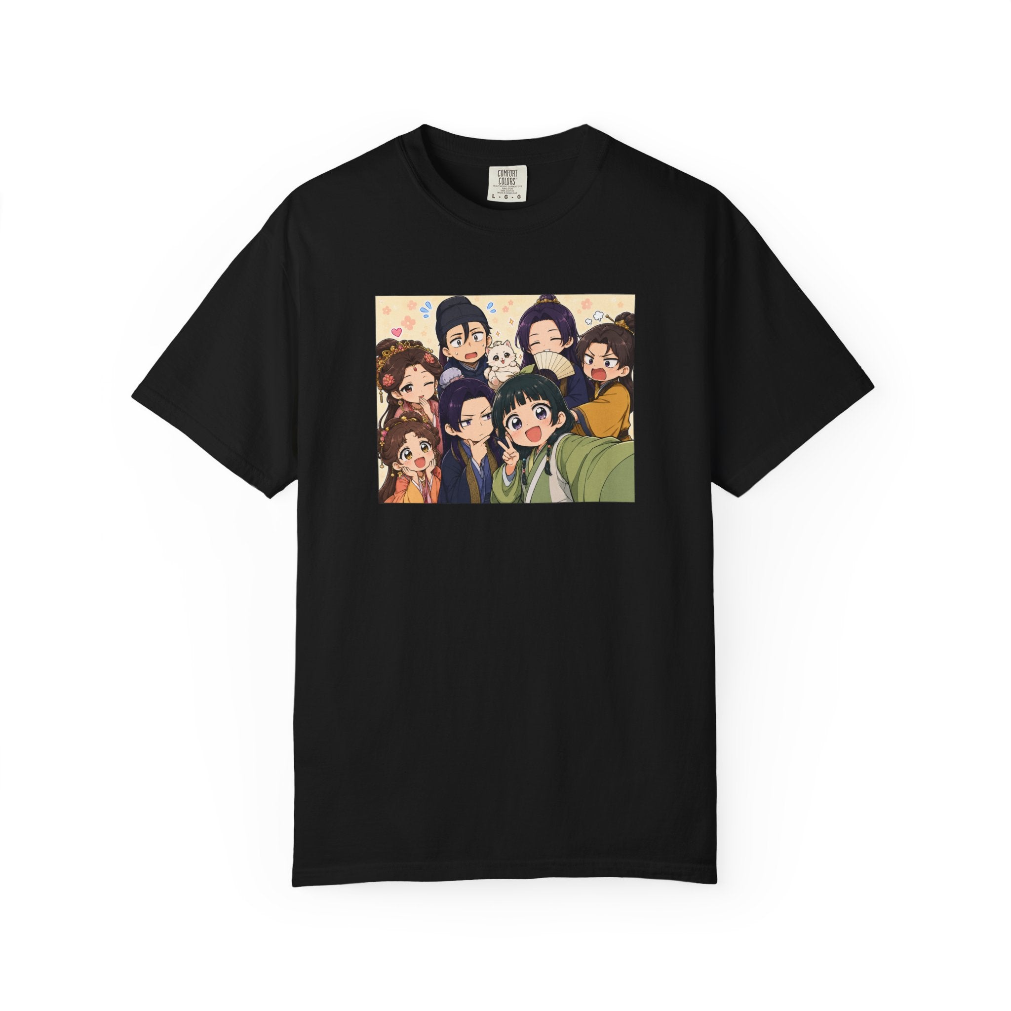 Anime Friends Group Illustration T-shirt | Cute Chibi Characters