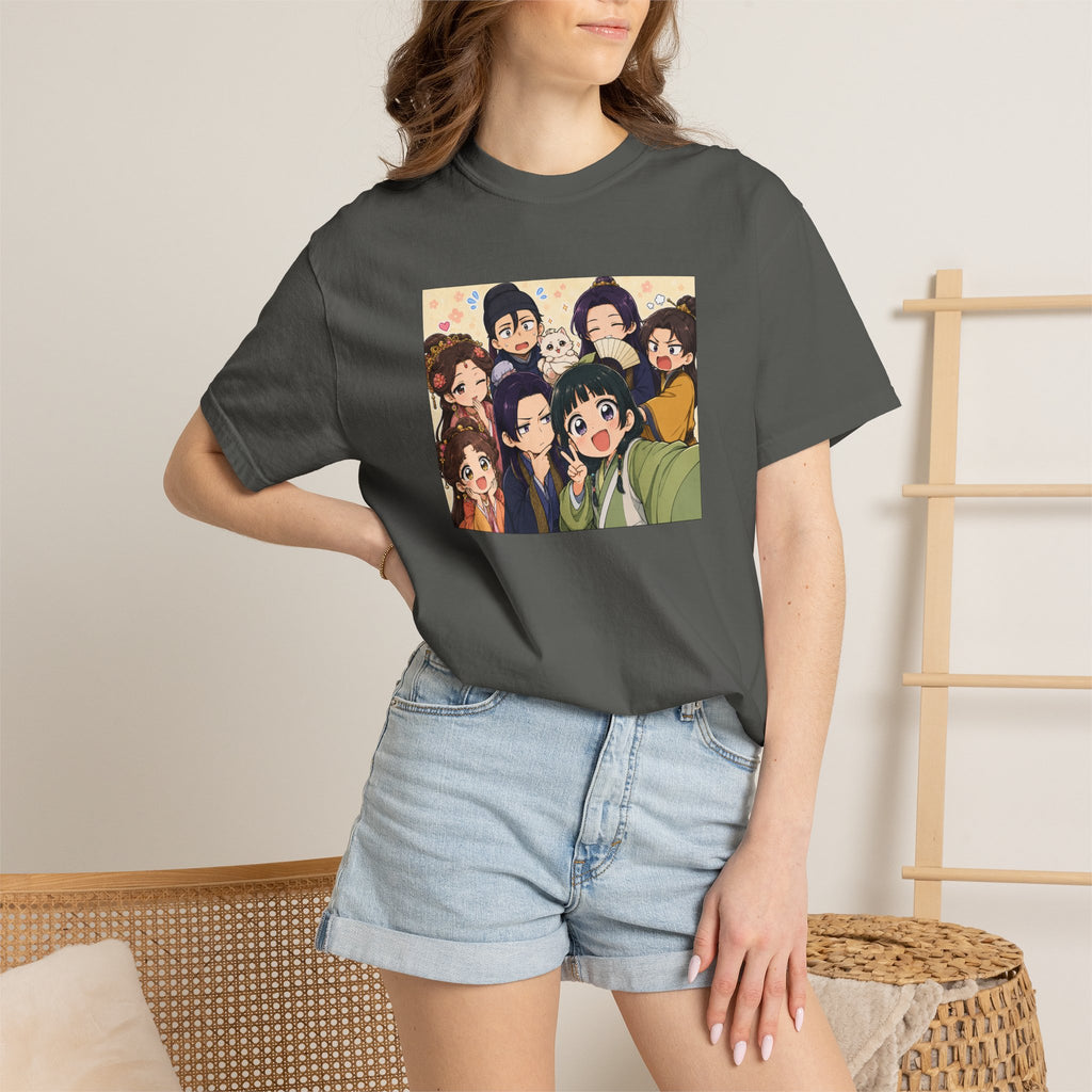 Anime Friends Group Illustration T-shirt | Cute Chibi Characters