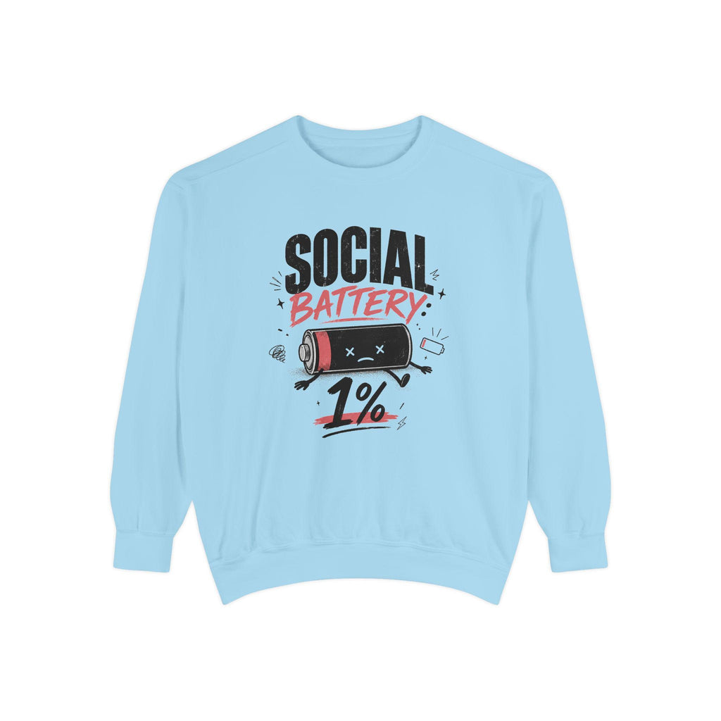 Social Battery 1% Sweatshirt | Low Energy Graphic Crewneck