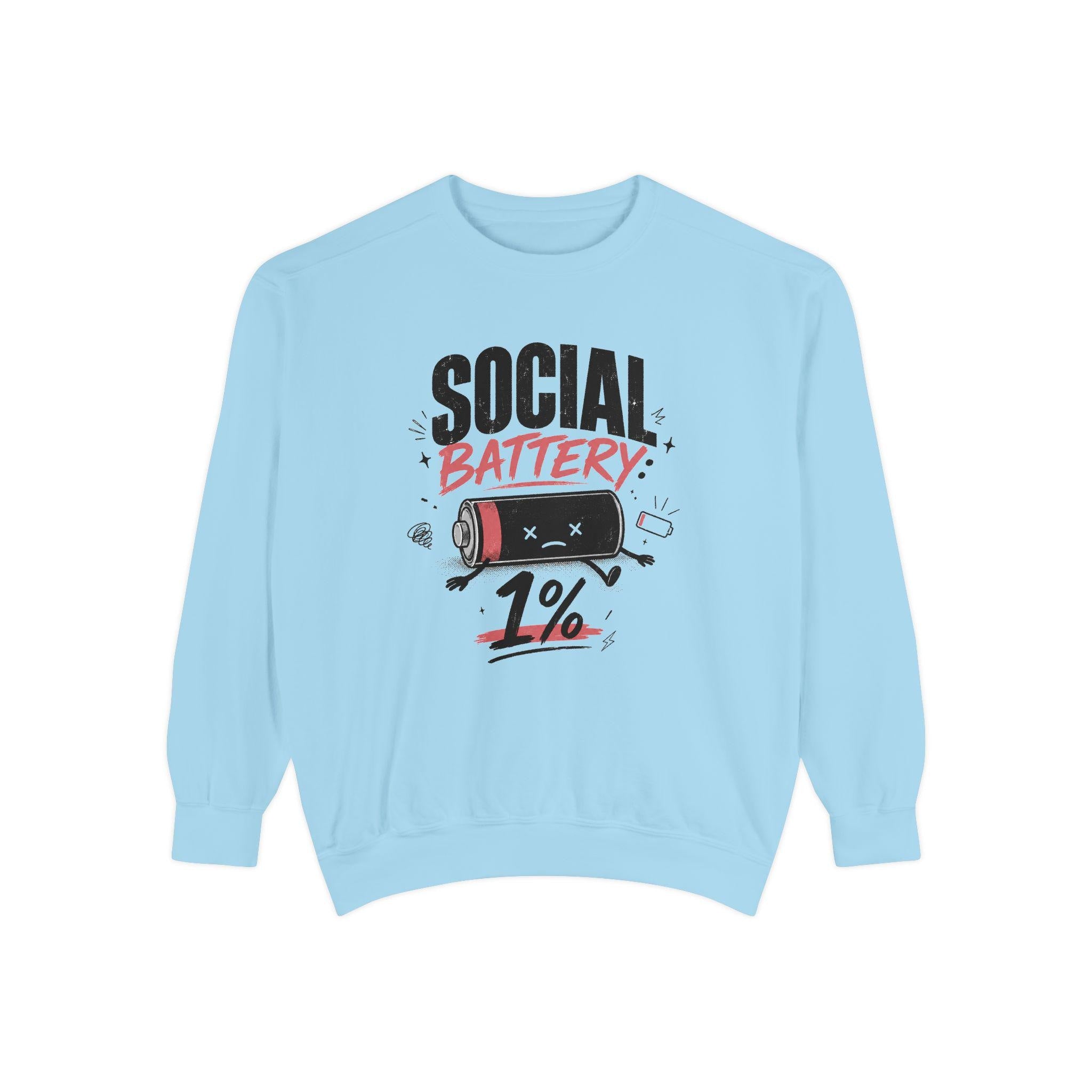 Social Battery 1% Sweatshirt | Low Energy Graphic Crewneck