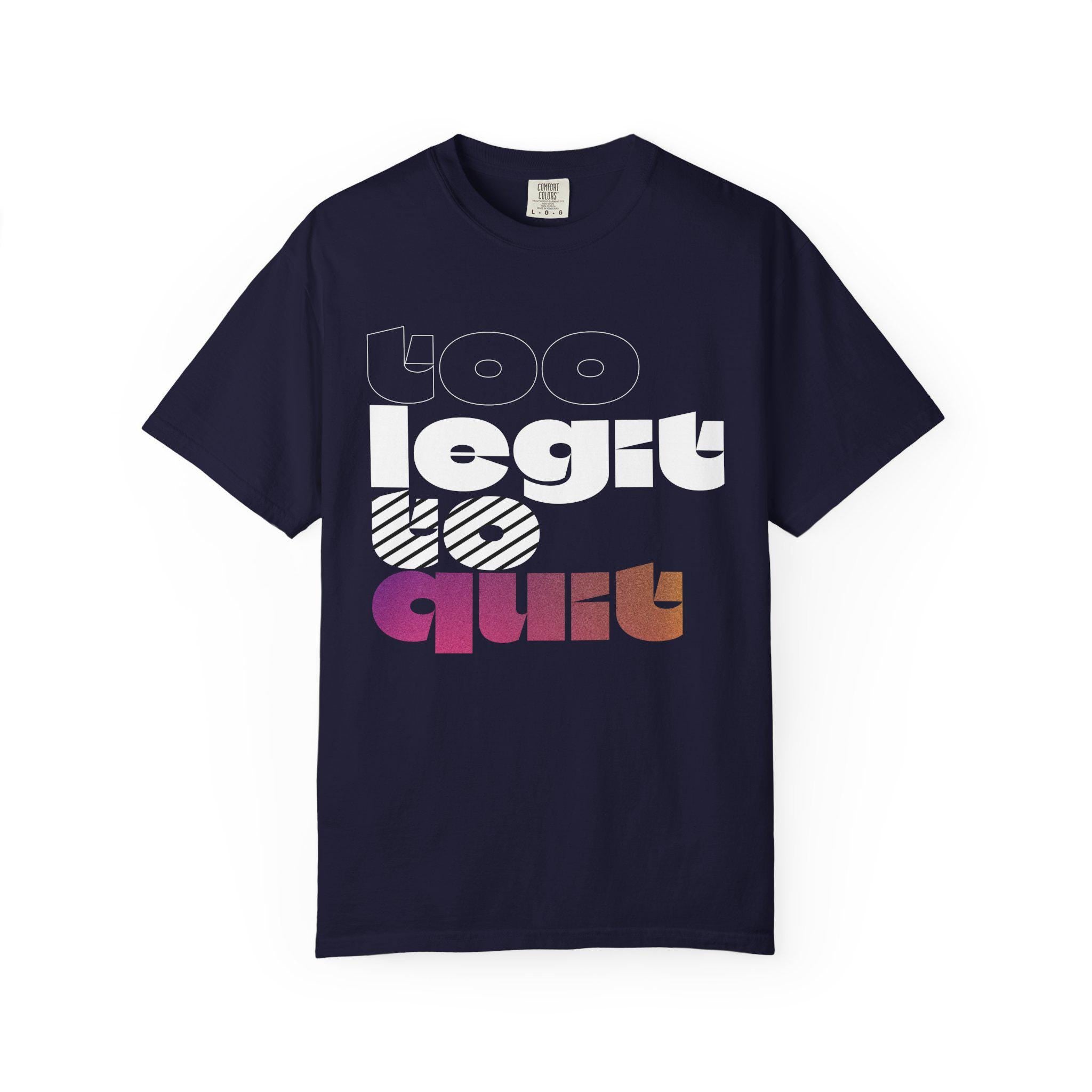 No Quit retro gradient text T-Shirt | Motivational typography tee