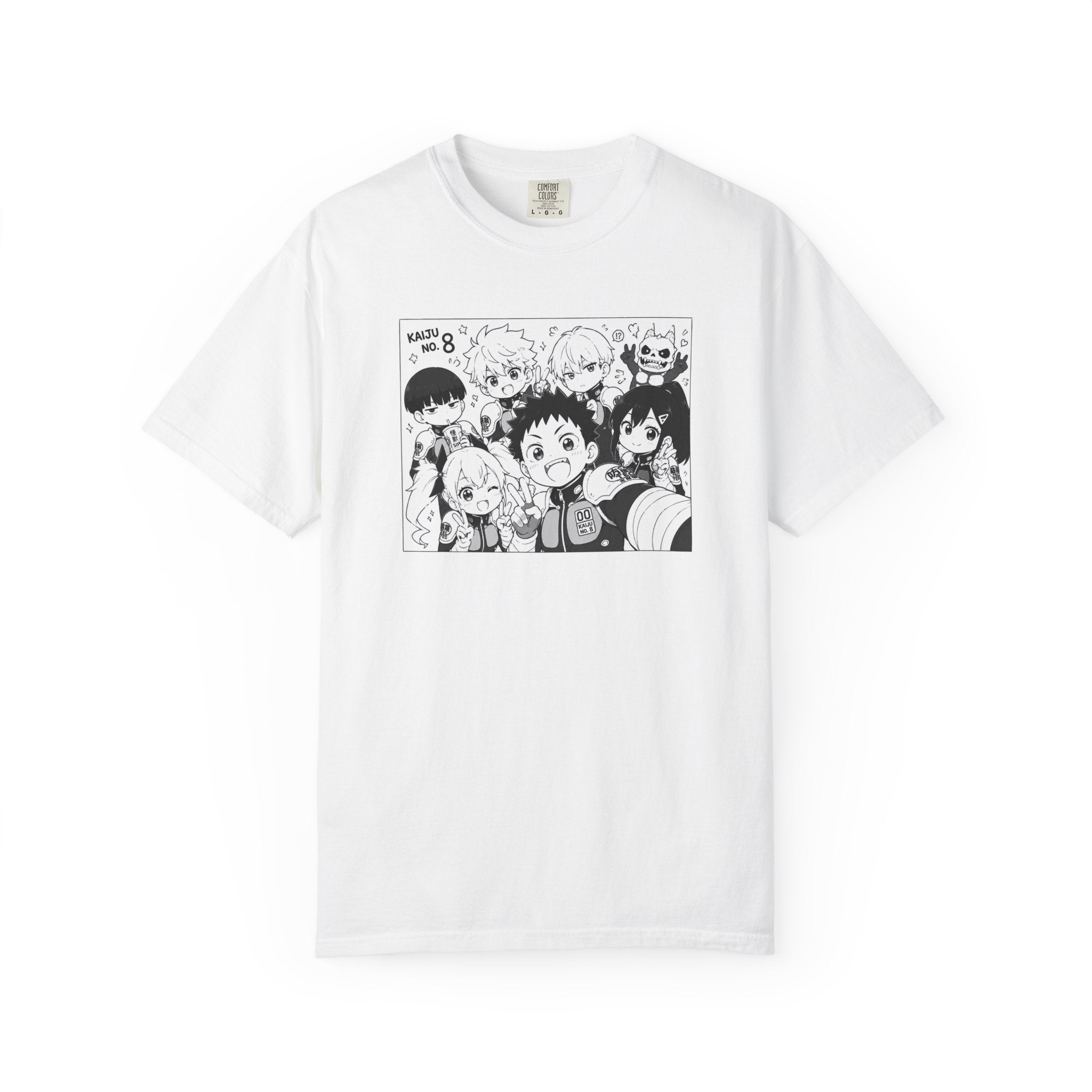 Anime Chibi Characters T-shirt | Black White Manga Panel Tee