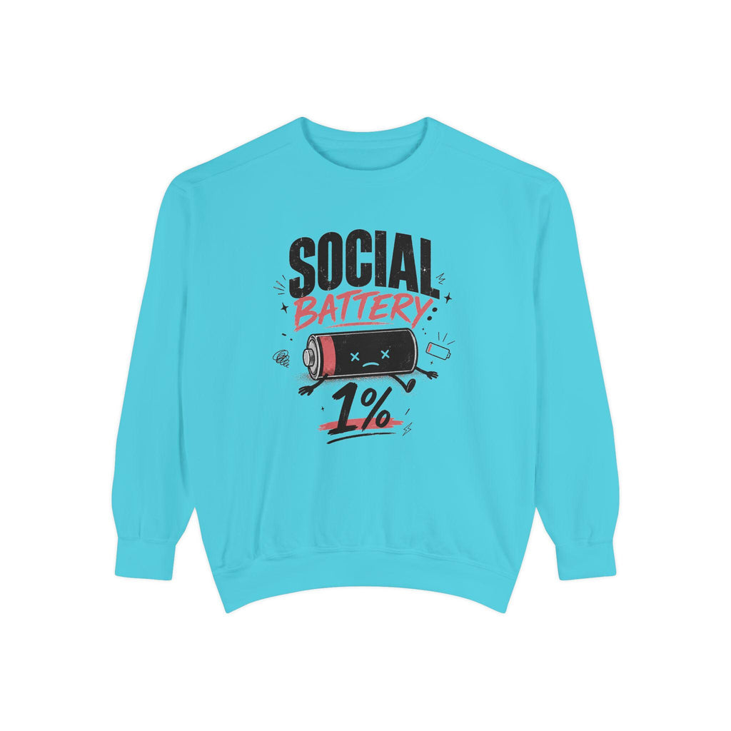 Social Battery 1% Sweatshirt | Low Energy Graphic Crewneck