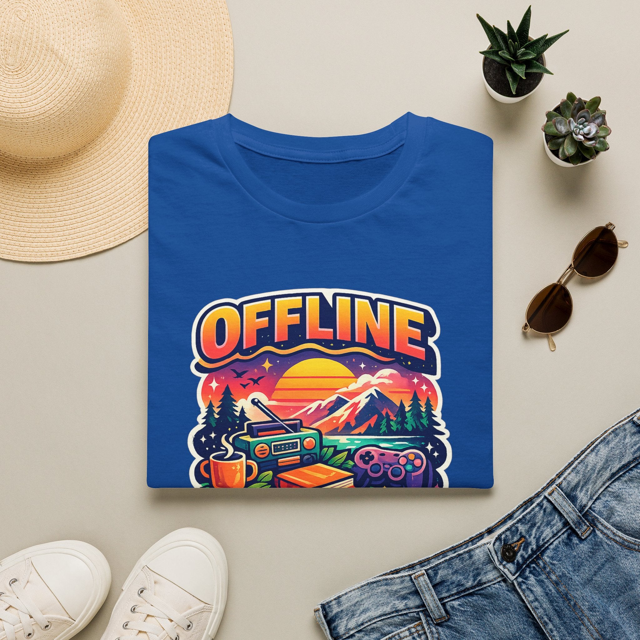Offline Is My Comfort Zone T-Shirt | Retro Mountain Adventure