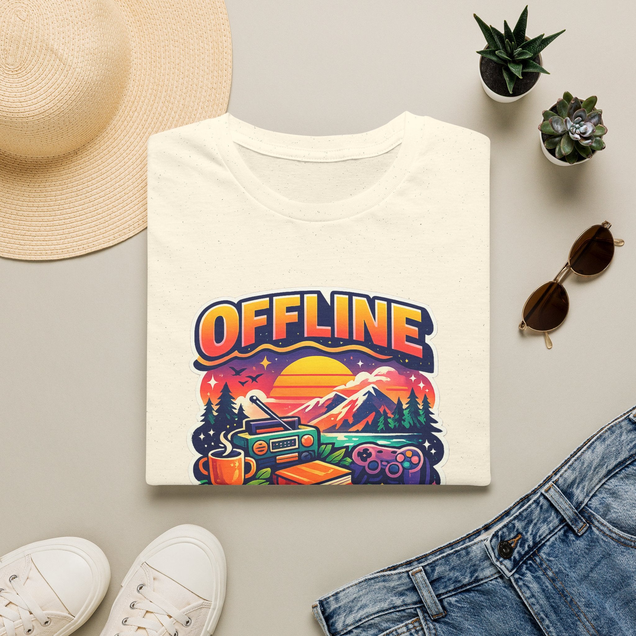 Offline Is My Comfort Zone T-Shirt | Retro Mountain Adventure