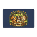 Probably Dogs Inside Doormat | Cute Dog Trio, Paw Print Welcome Mat