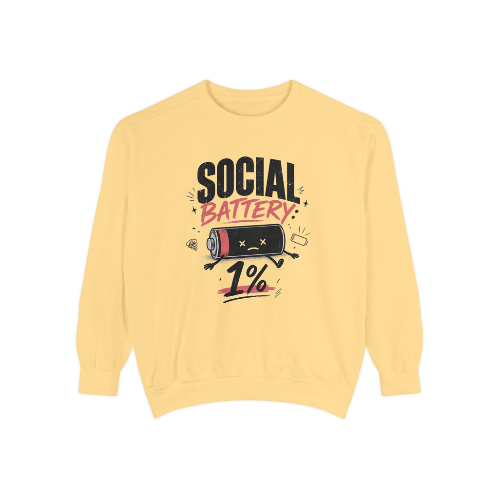 Social Battery 1% Sweatshirt | Low Energy Graphic Crewneck