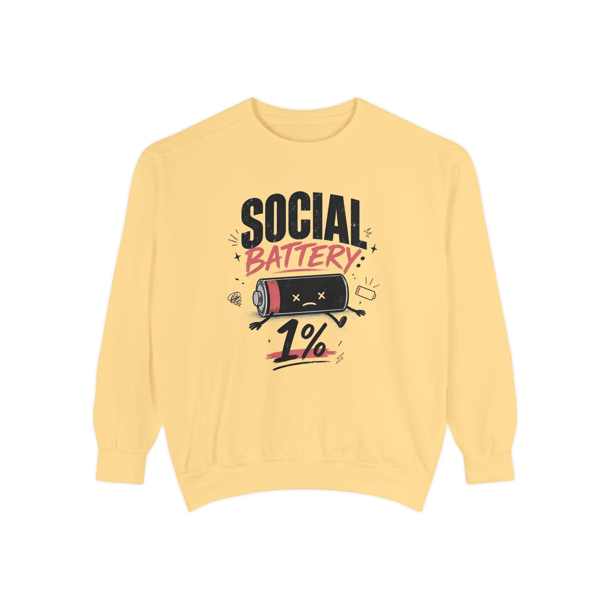 Social Battery 1% Sweatshirt | Low Energy Graphic Crewneck