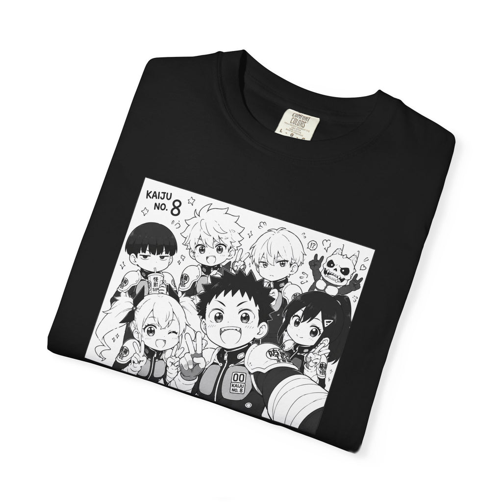 Anime Chibi Characters T-shirt | Black White Manga Panel Tee