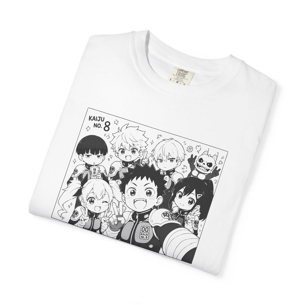 Anime Chibi Characters T-shirt | Black White Manga Panel Tee