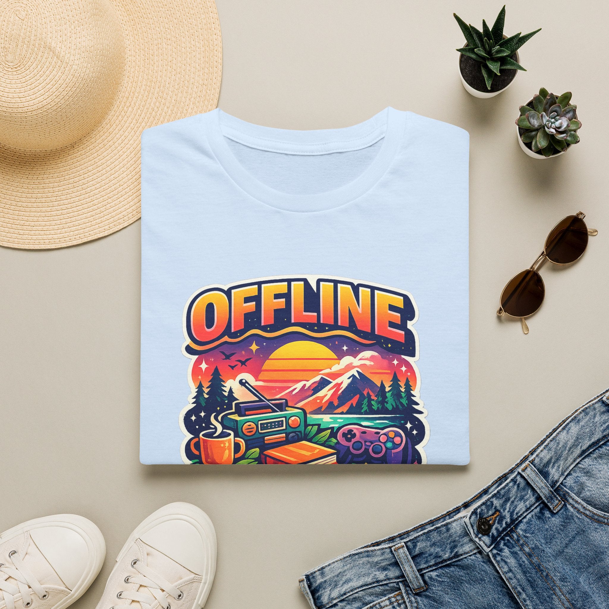 Offline Is My Comfort Zone T-Shirt | Retro Mountain Adventure