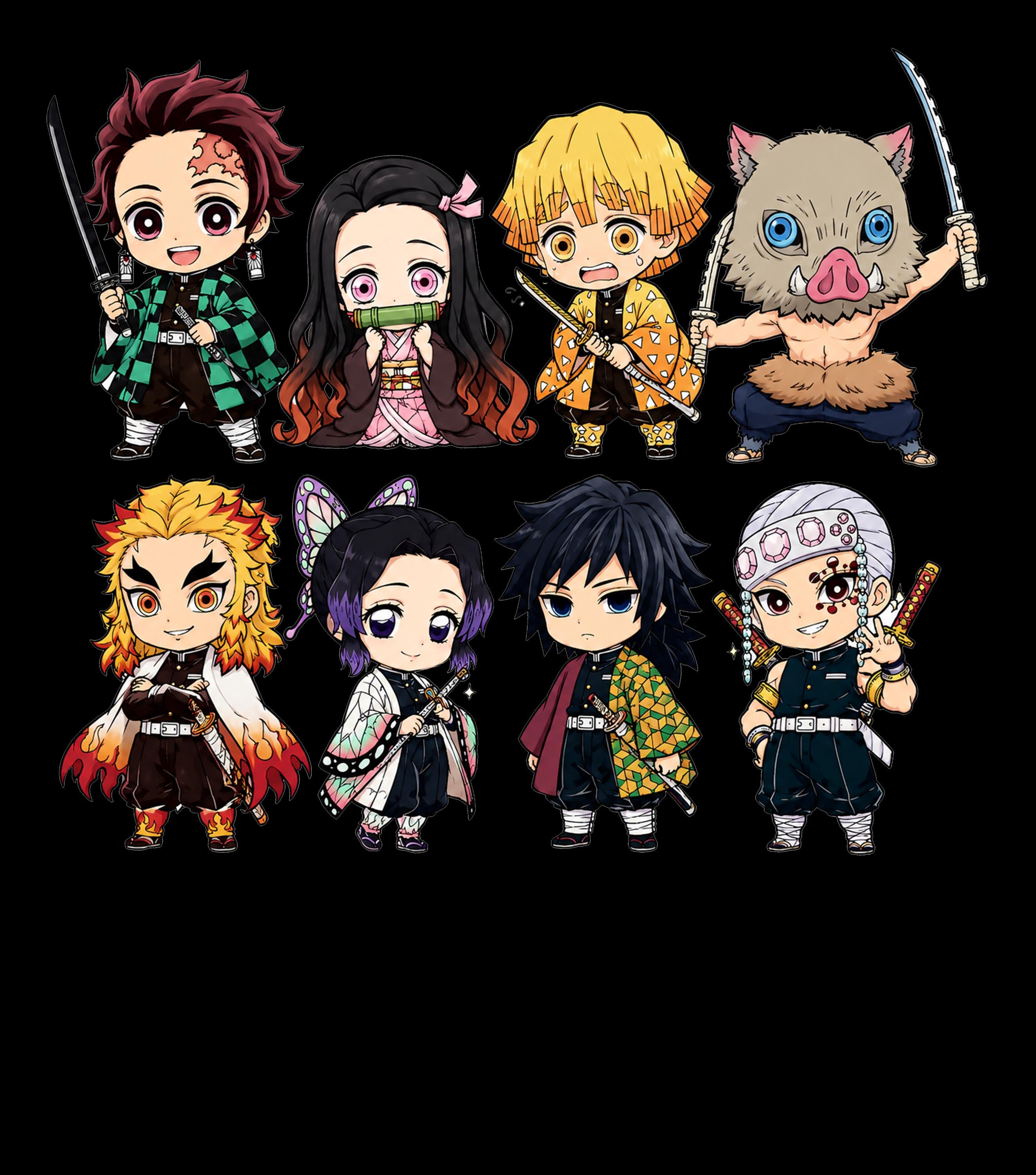 Chibi Anime Demon Slayers Tee | Character Group Illustration