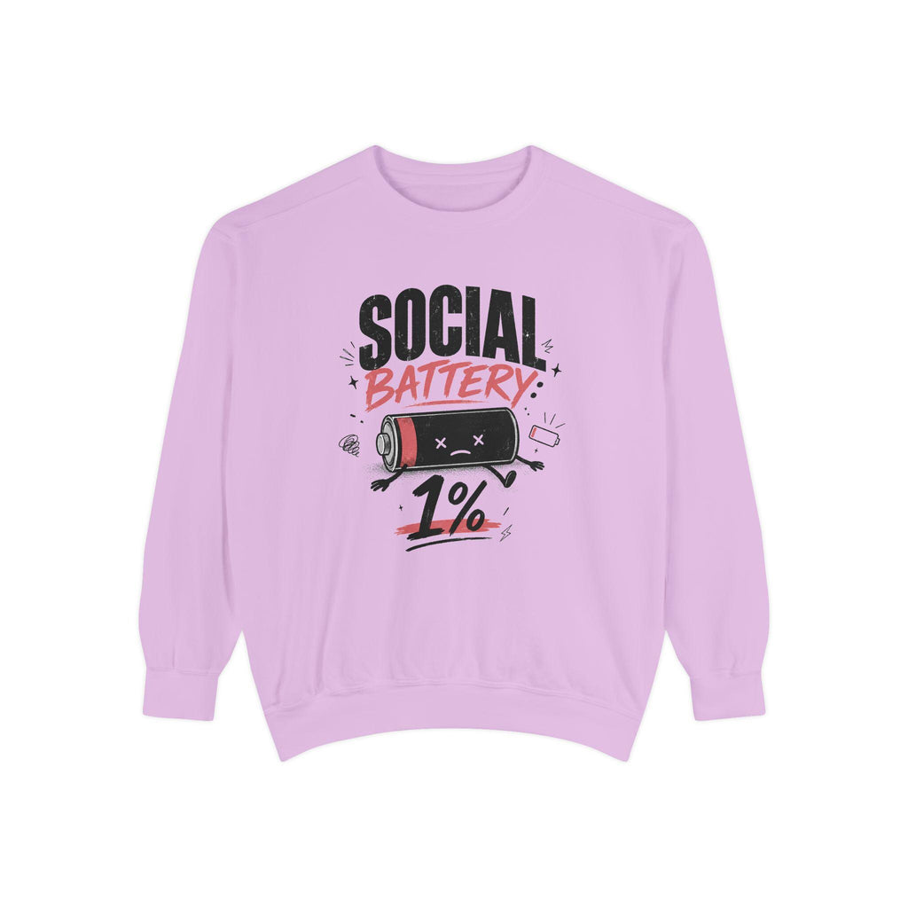 Social Battery 1% Sweatshirt | Low Energy Graphic Crewneck