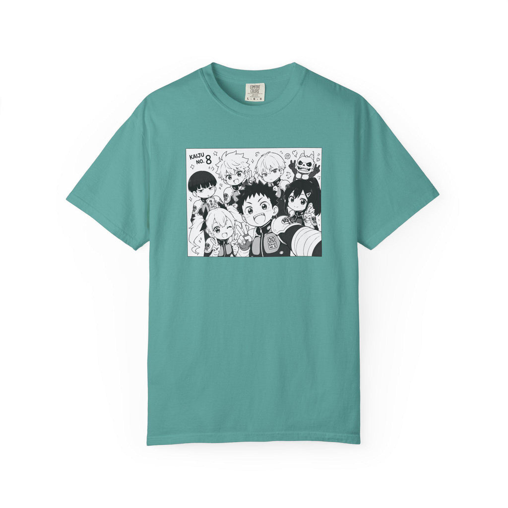Anime Chibi Characters T-shirt | Black White Manga Panel Tee