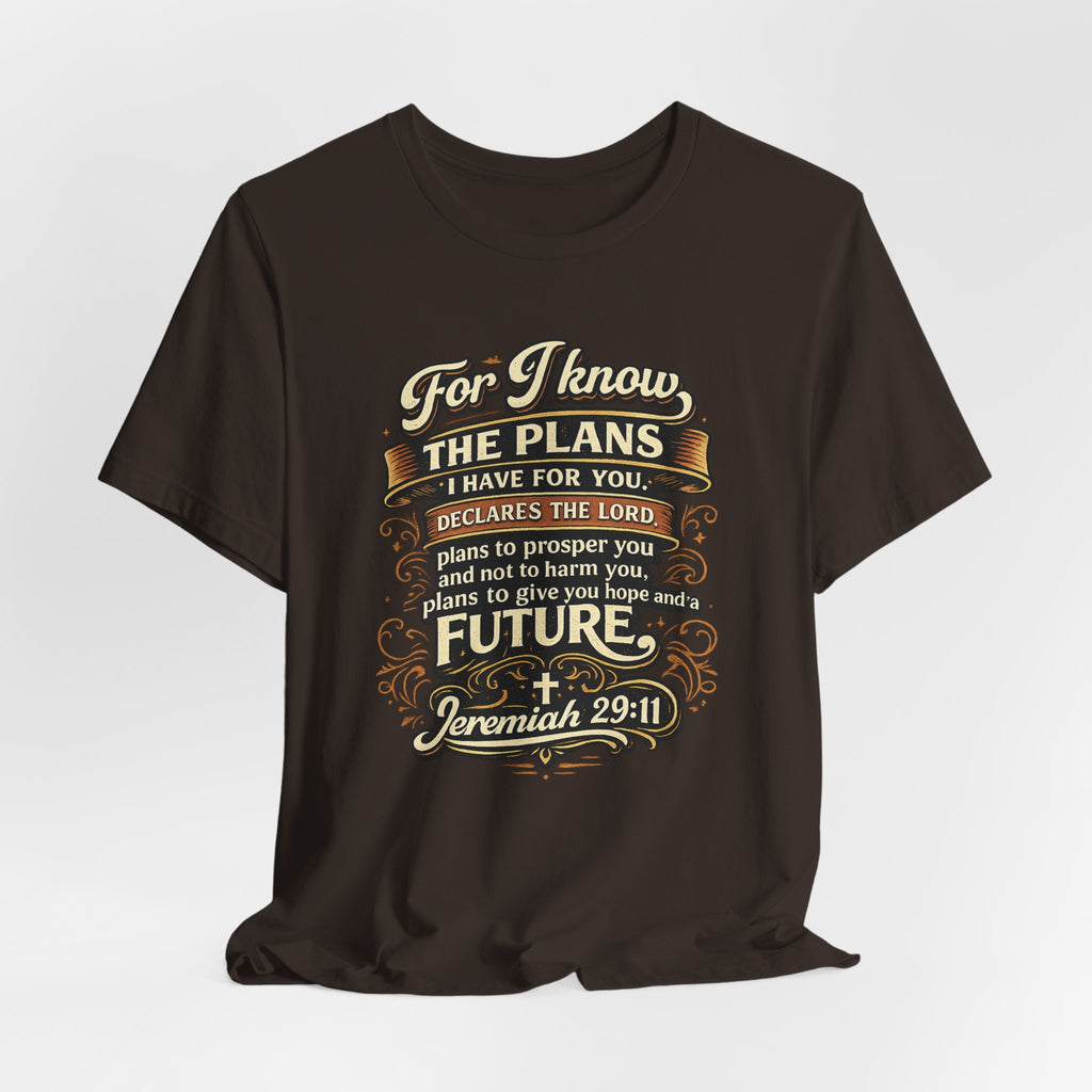 Jeremiah 29:11 Bible Verse T-Shirt | For I Know The Plans Scripture Tee