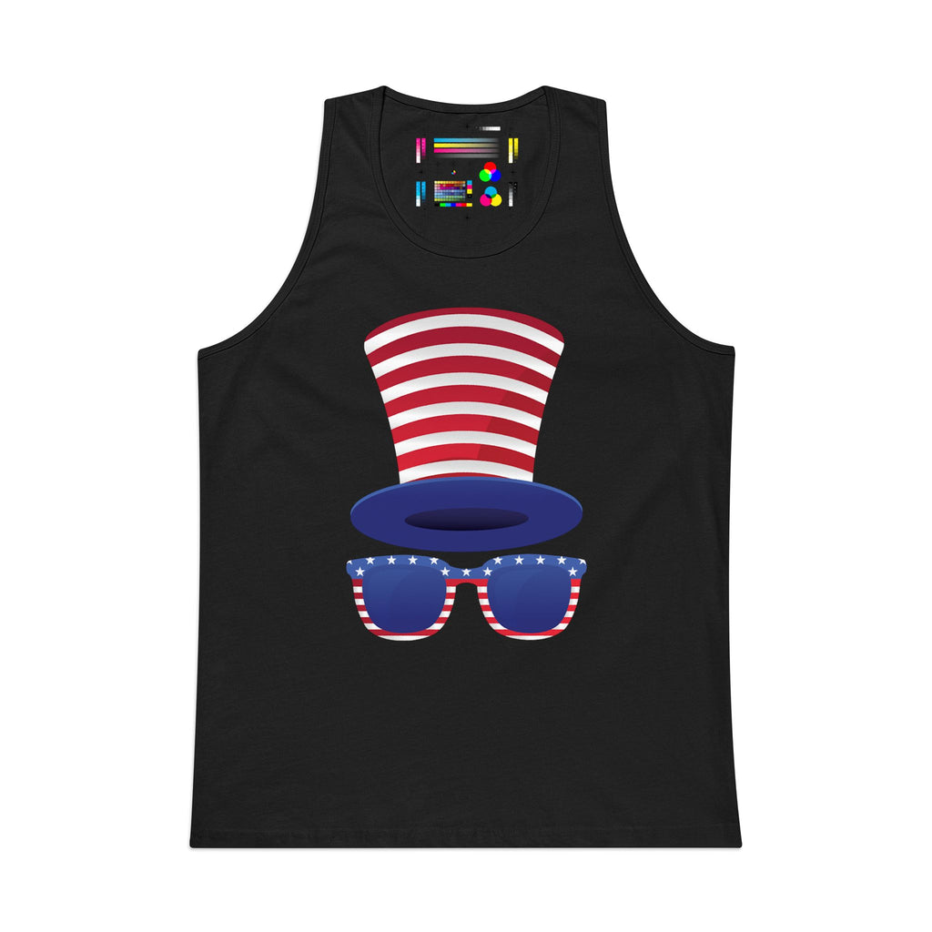 Patriotic Uncle Sam Hat and Sunglasses Tank | 4th of July Tshirt