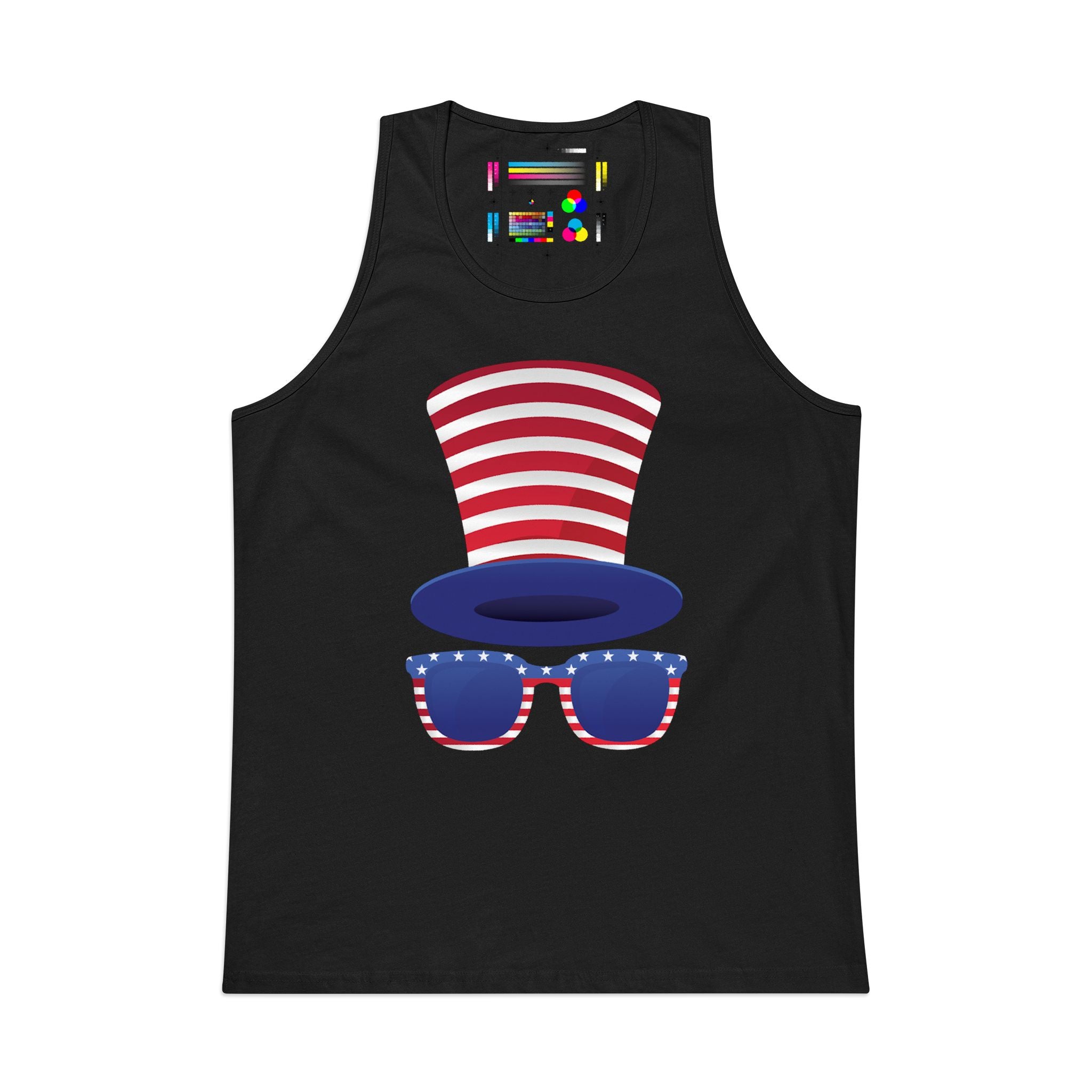 Patriotic Uncle Sam Hat and Sunglasses Tank | 4th of July Tshirt