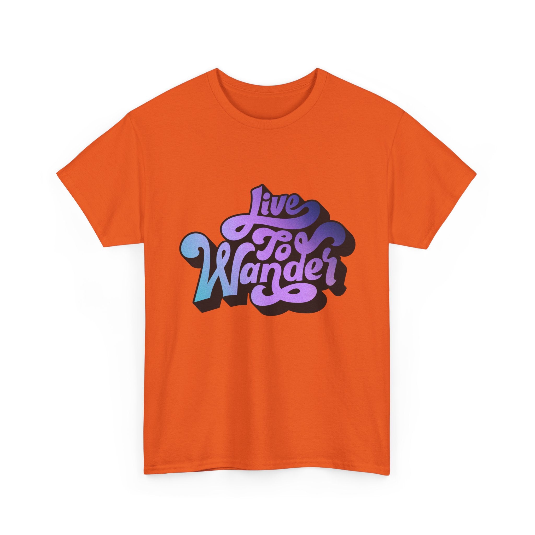 Live To Wander graphic tee | Travel lettering shirt, purple blue retro design