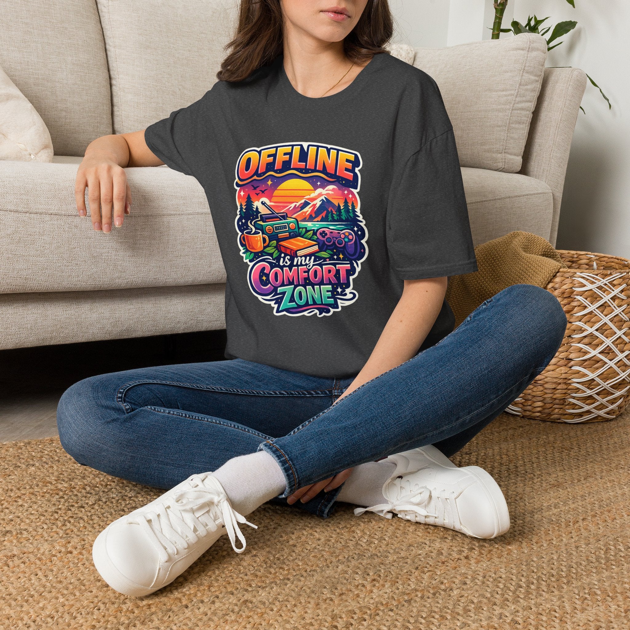 Offline Is My Comfort Zone T-Shirt | Retro Mountain Adventure