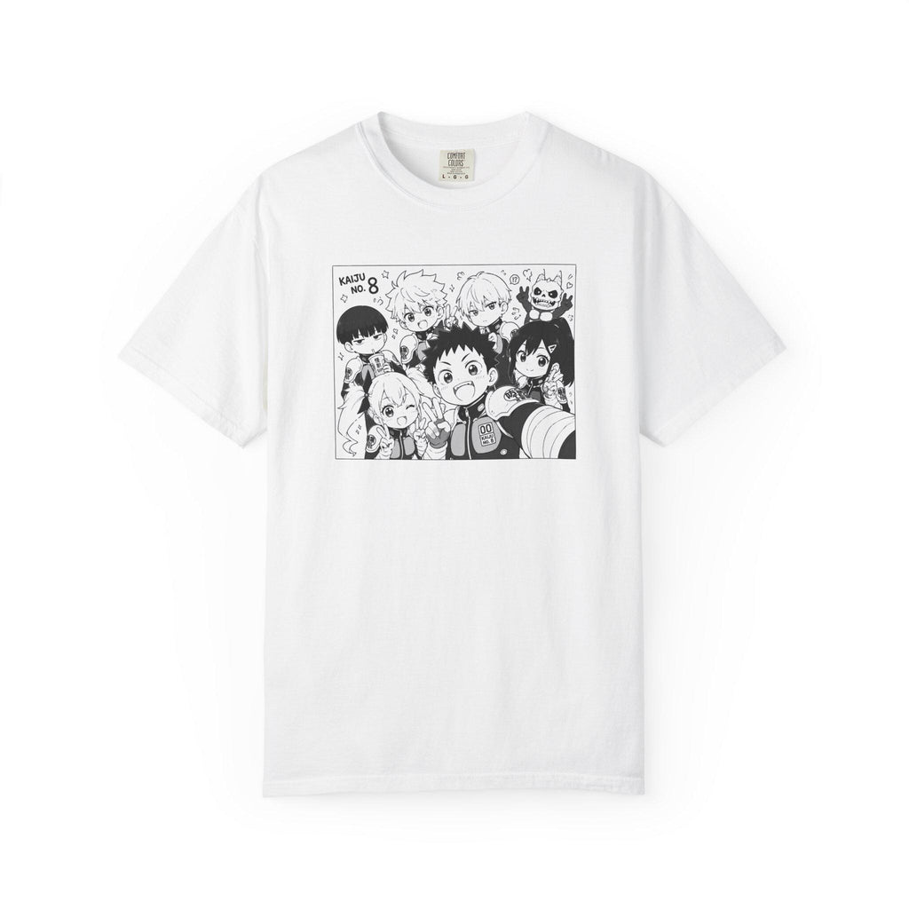 Anime Chibi Characters T-shirt | Black White Manga Panel Tee
