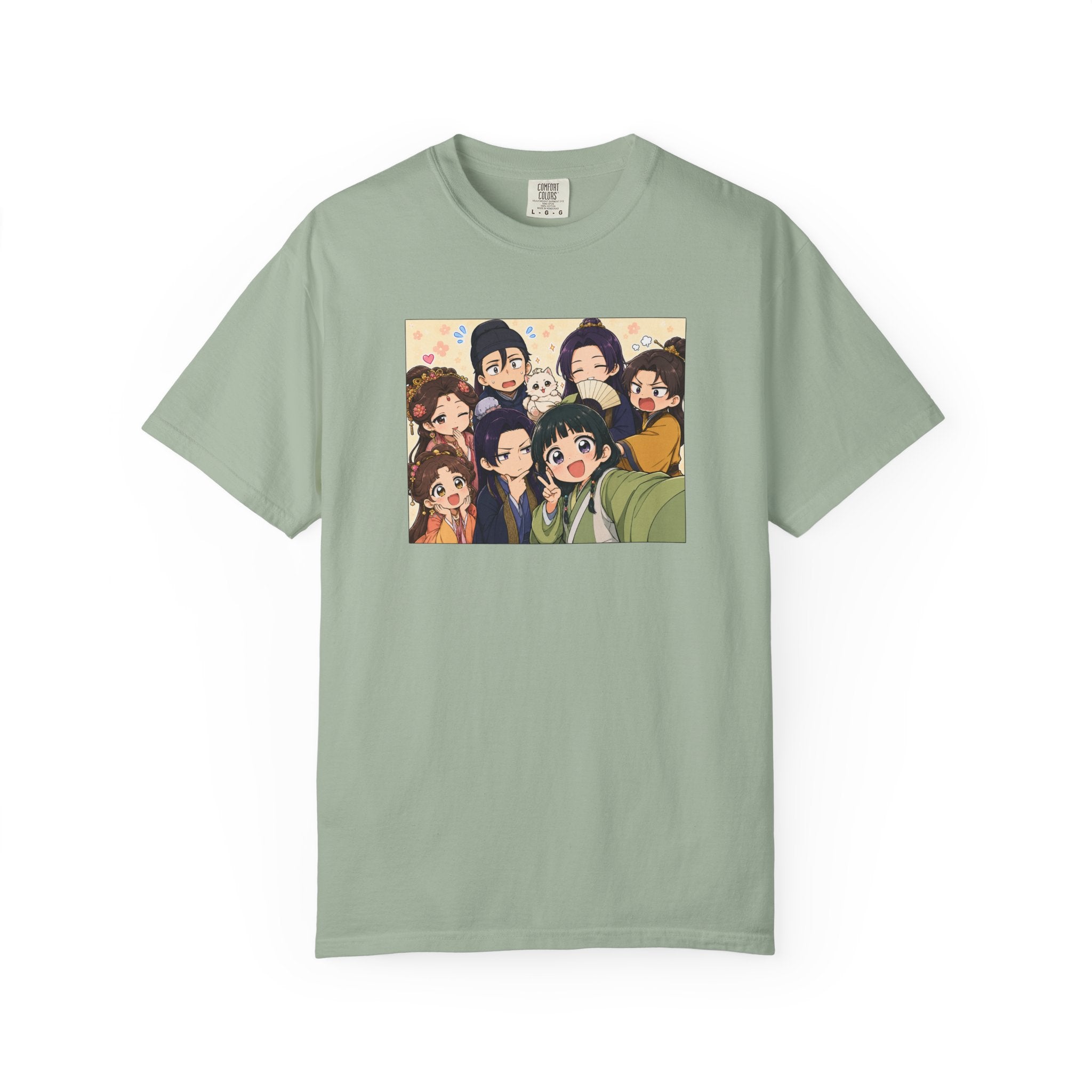 Anime Friends Group Illustration T-shirt | Cute Chibi Characters