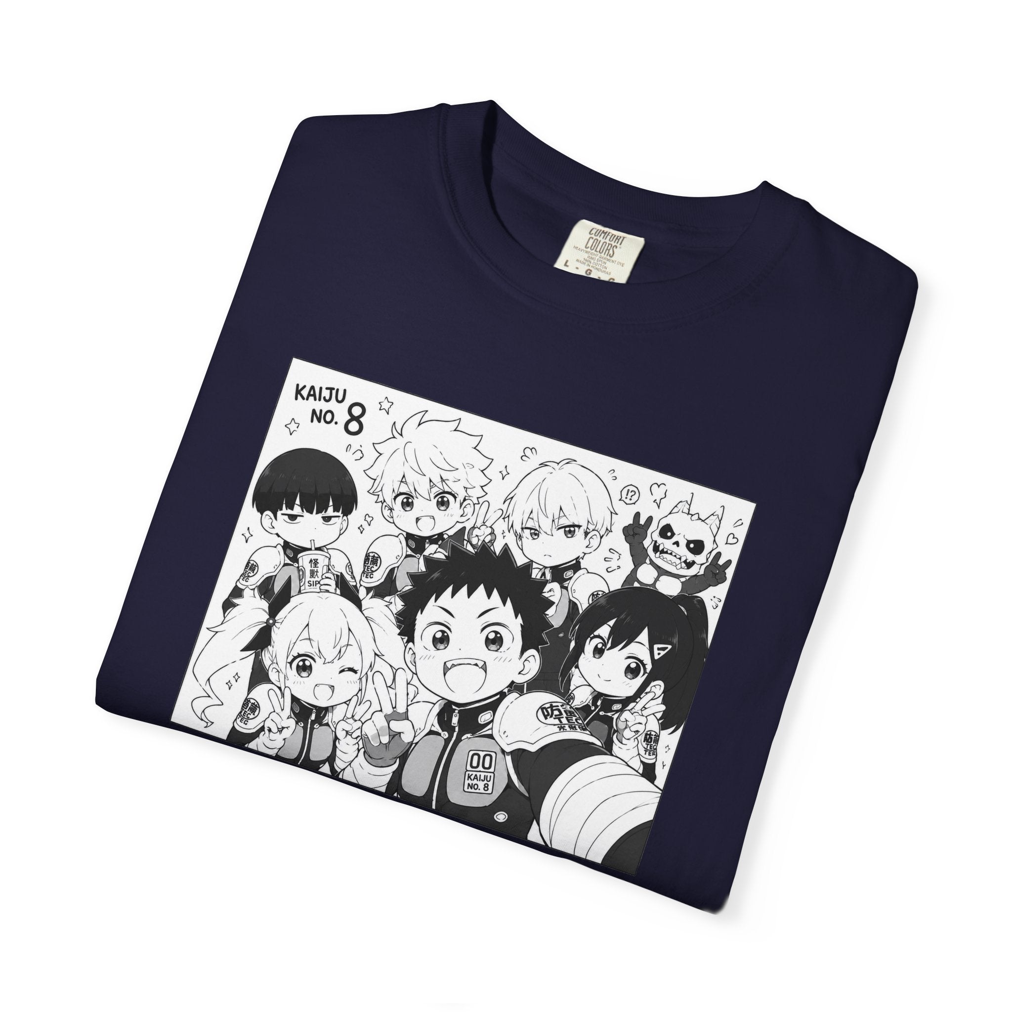 Anime Chibi Characters T-shirt | Black White Manga Panel Tee